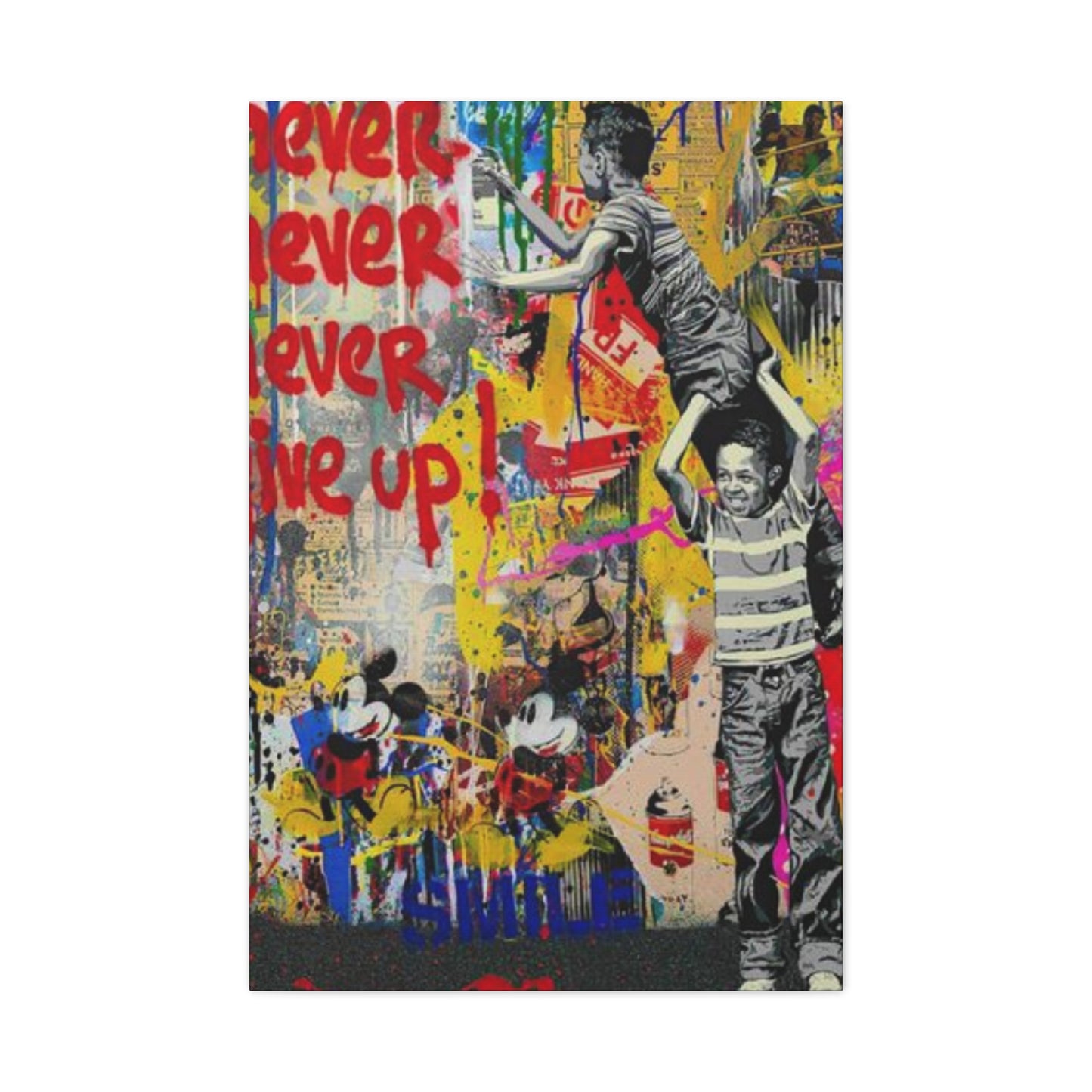 Never Give Up Modernism Wall Art & Canvas Prints