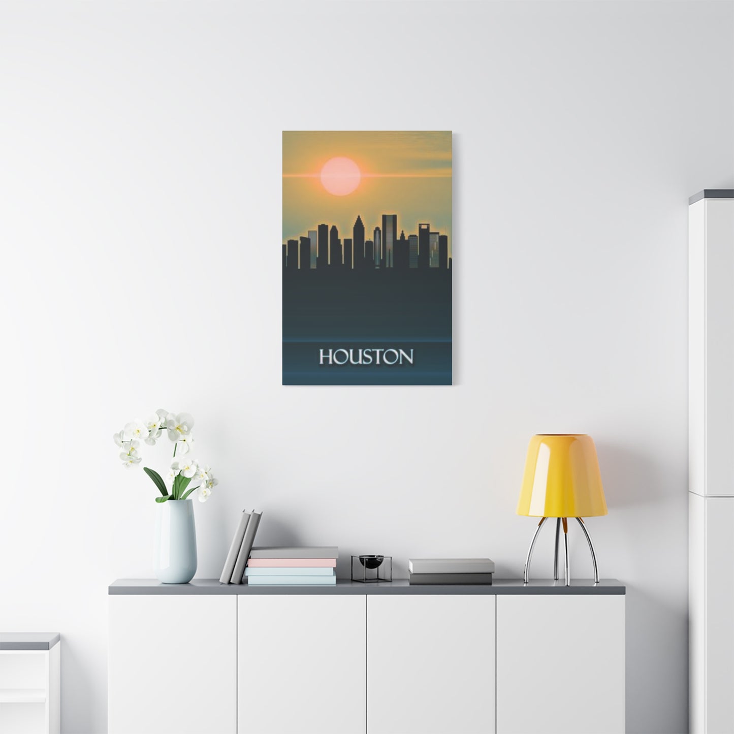 Aesthetic Sunset Houston Skyline Wall Art & Canvas Prints