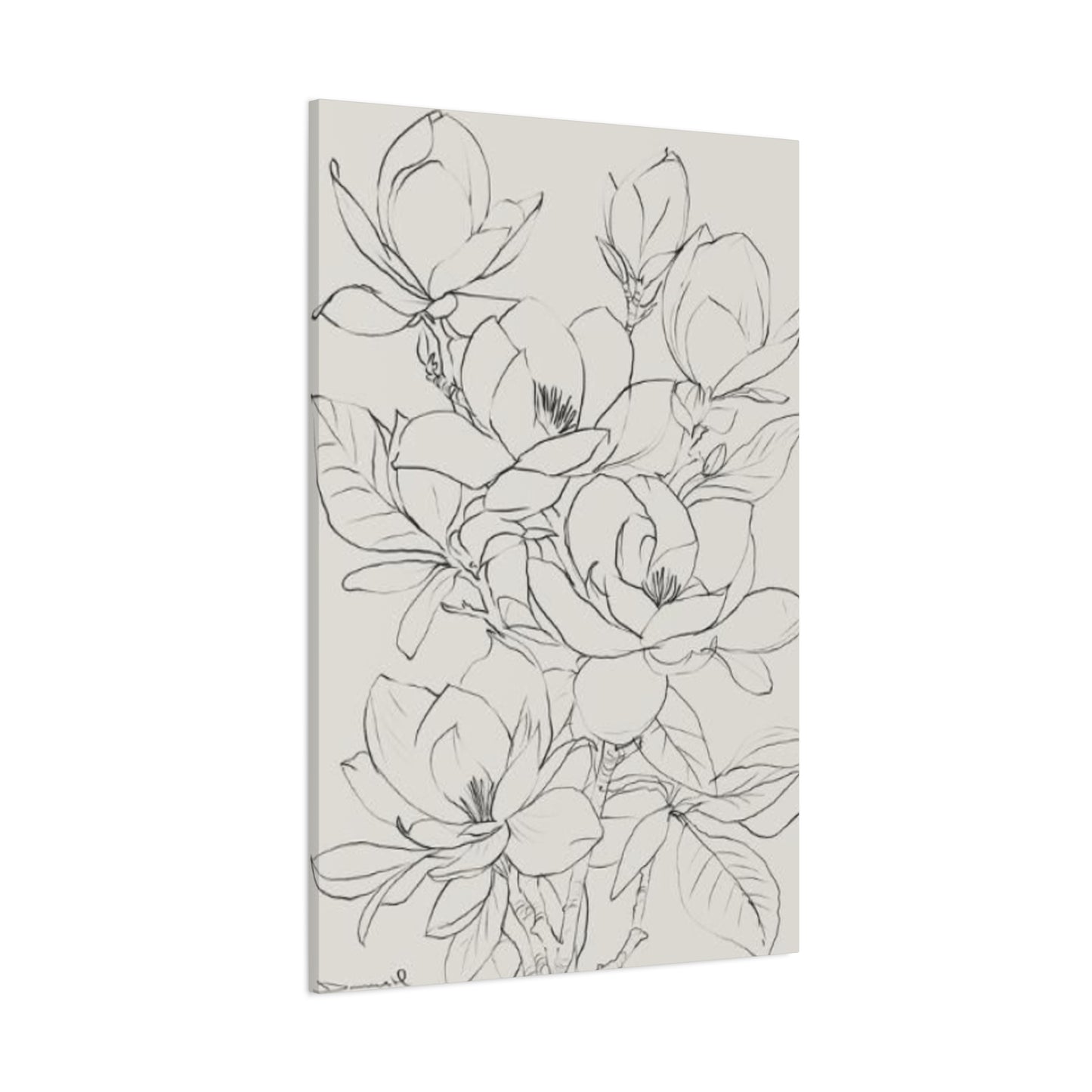 Magnolia Flower Sketch Wall Art & Canvas Prints