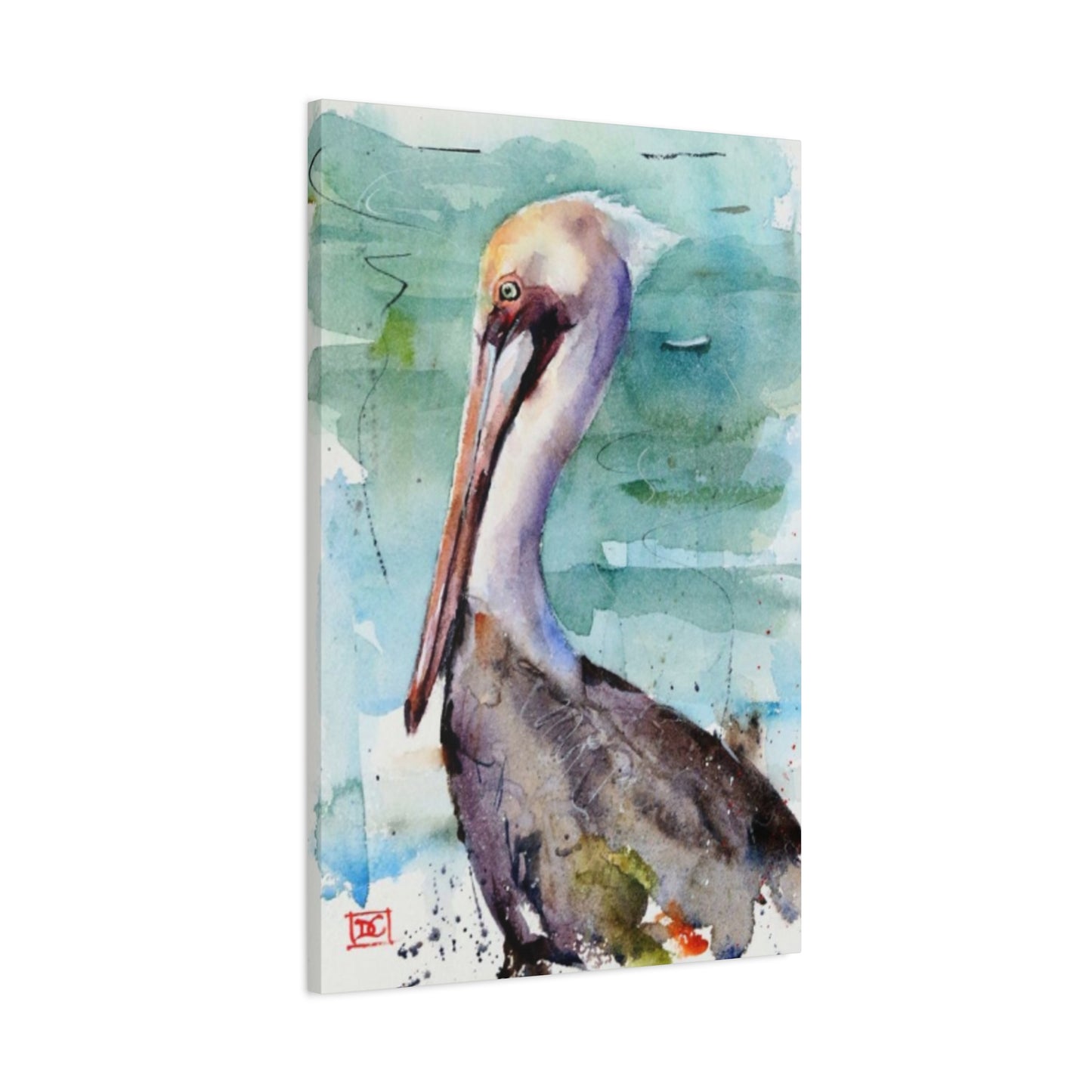 Pelican Colorful Water Painting Wall Art & Canvas Prints