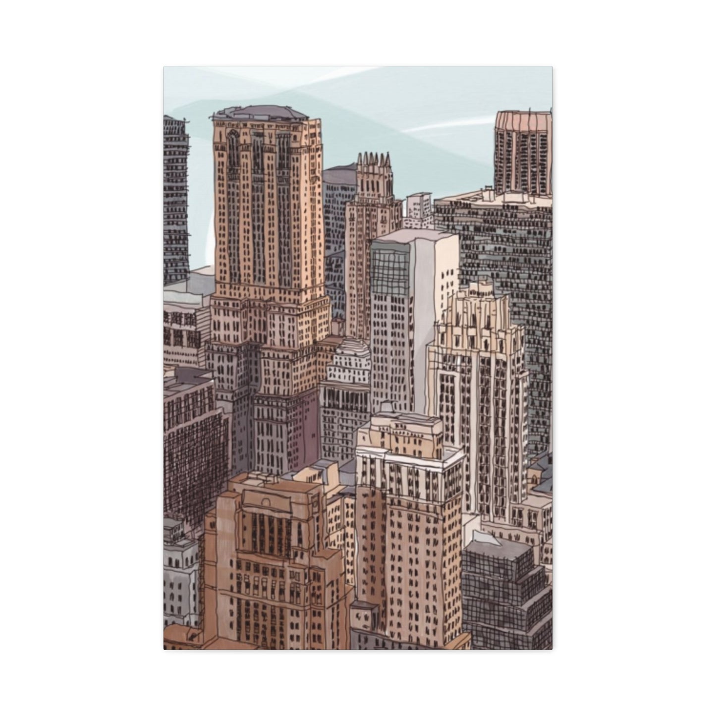 Skyview Of Manhattan NYC Skyline Wall Art & Canvas Prints