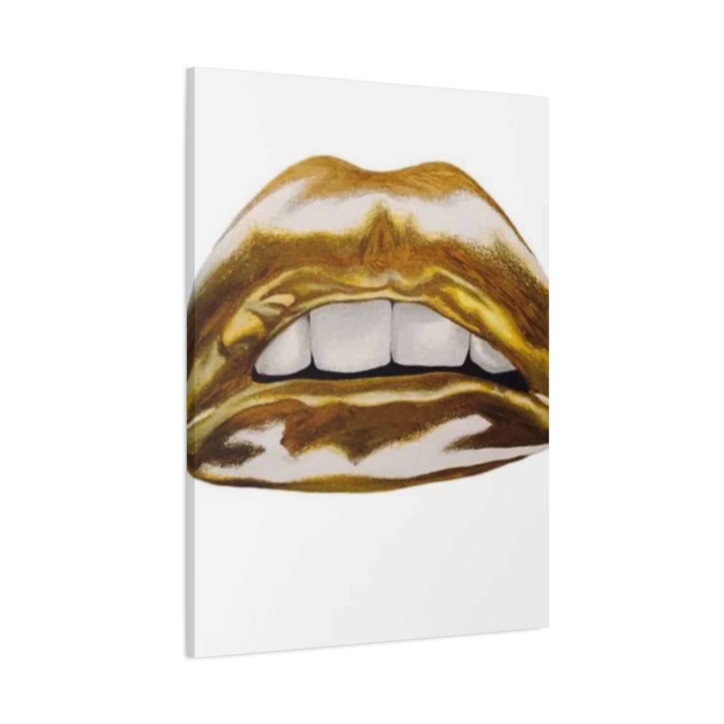 Golden Lips Abstract Painting Wall Art & Canvas Prints