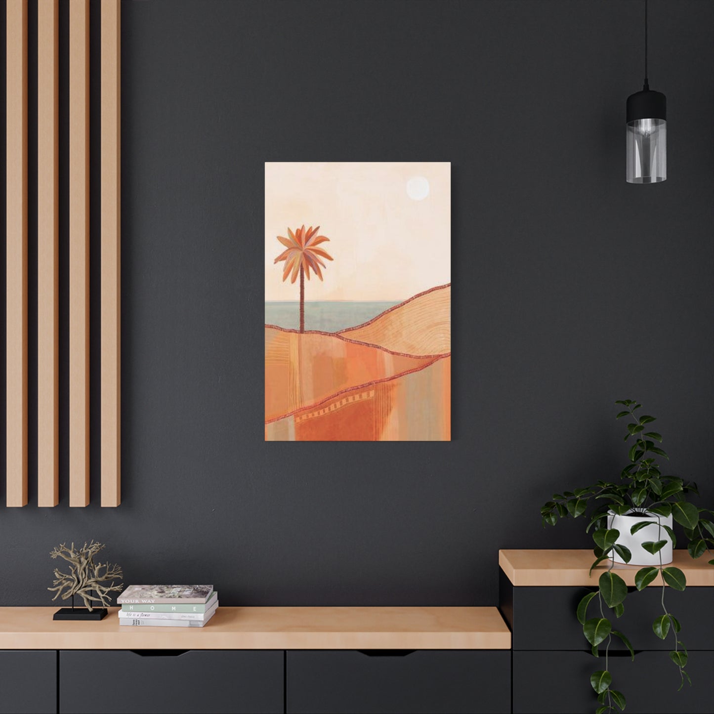 Brown Palm Tree In The Desert Wall Art & Canvas Prints