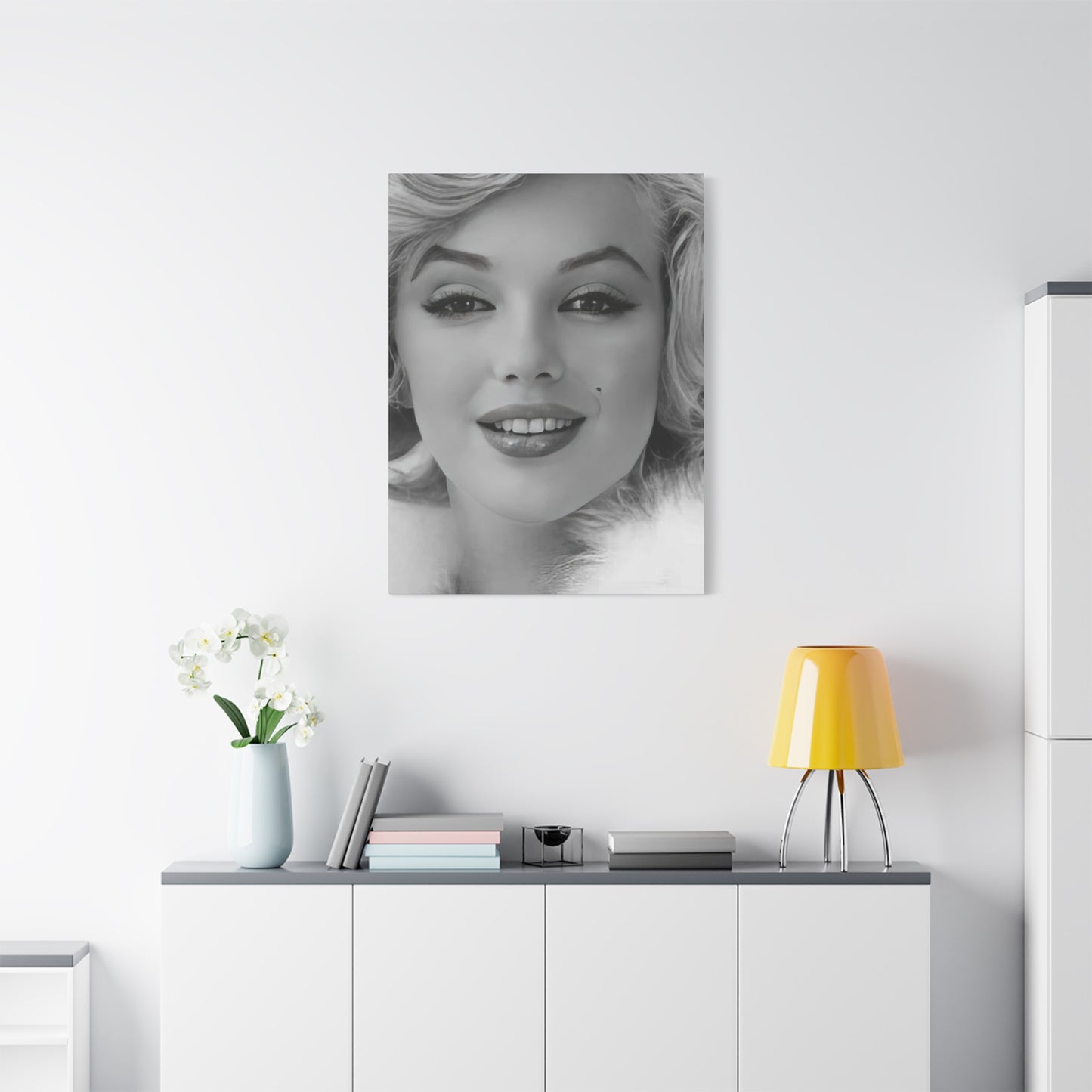 Monochrome Beautiful Face Of Marilyn Monroe Wall Art & Canvas Prints