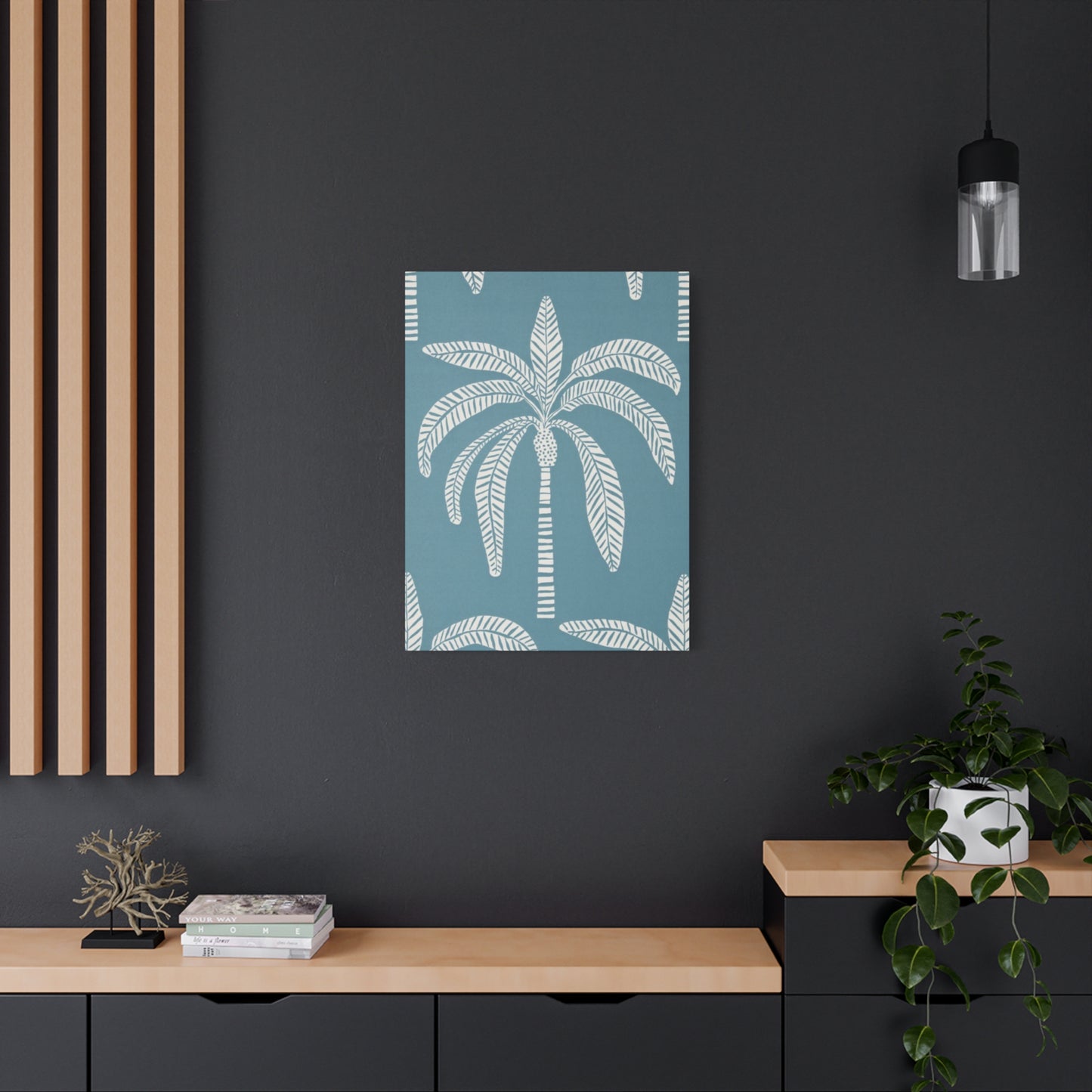 Blue Poster Of Palm Tree Wall Art & Canvas Prints