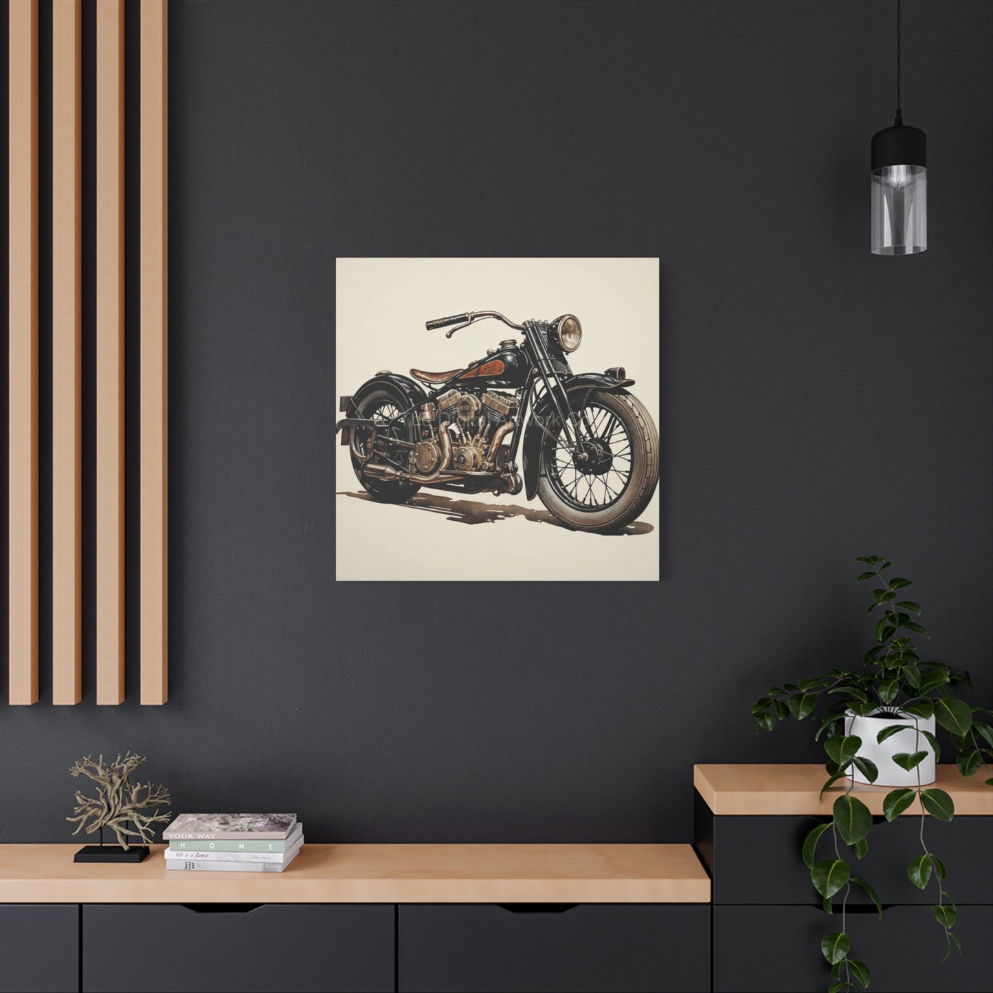 Twin Cylinder Classic Motorcycle Wall Art & Canvas Prints