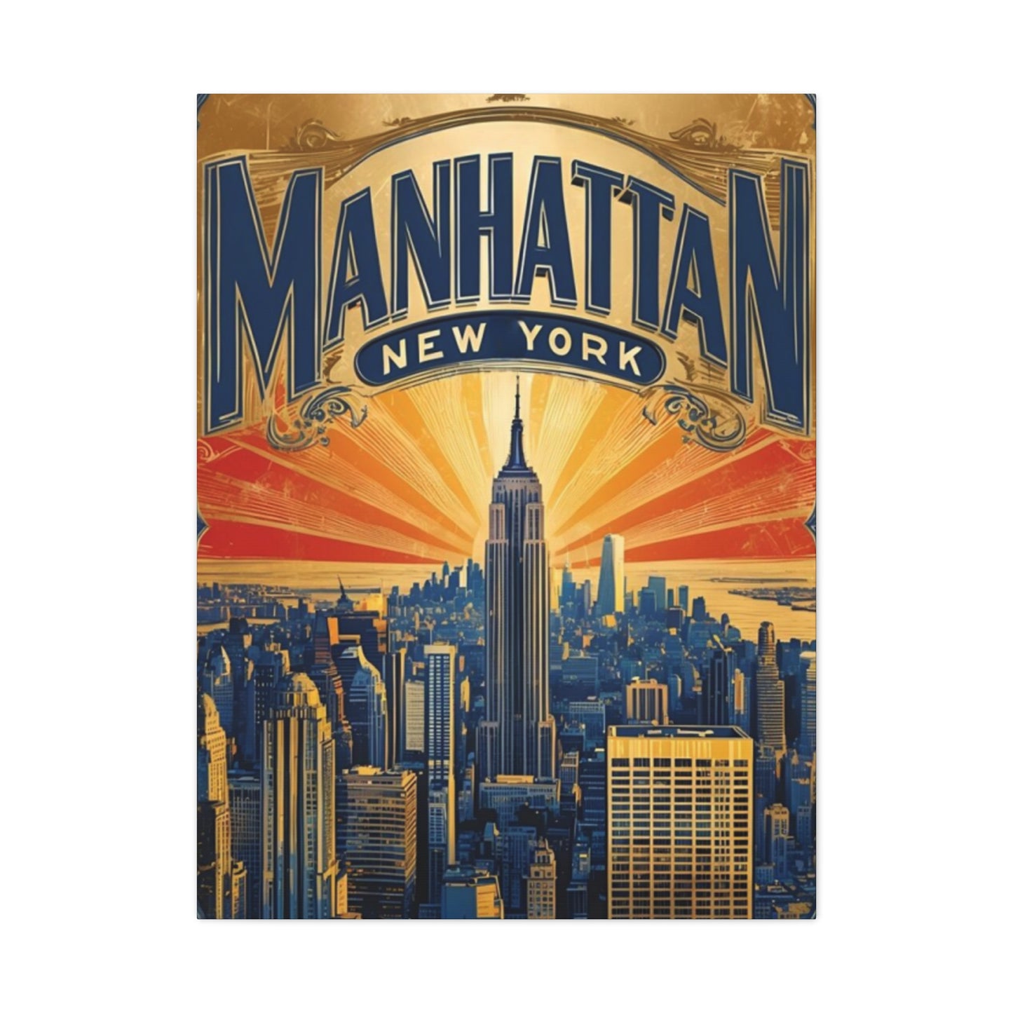 Manhattan City Skyline Poster NYC Skyline Wall Art & Canvas Prints