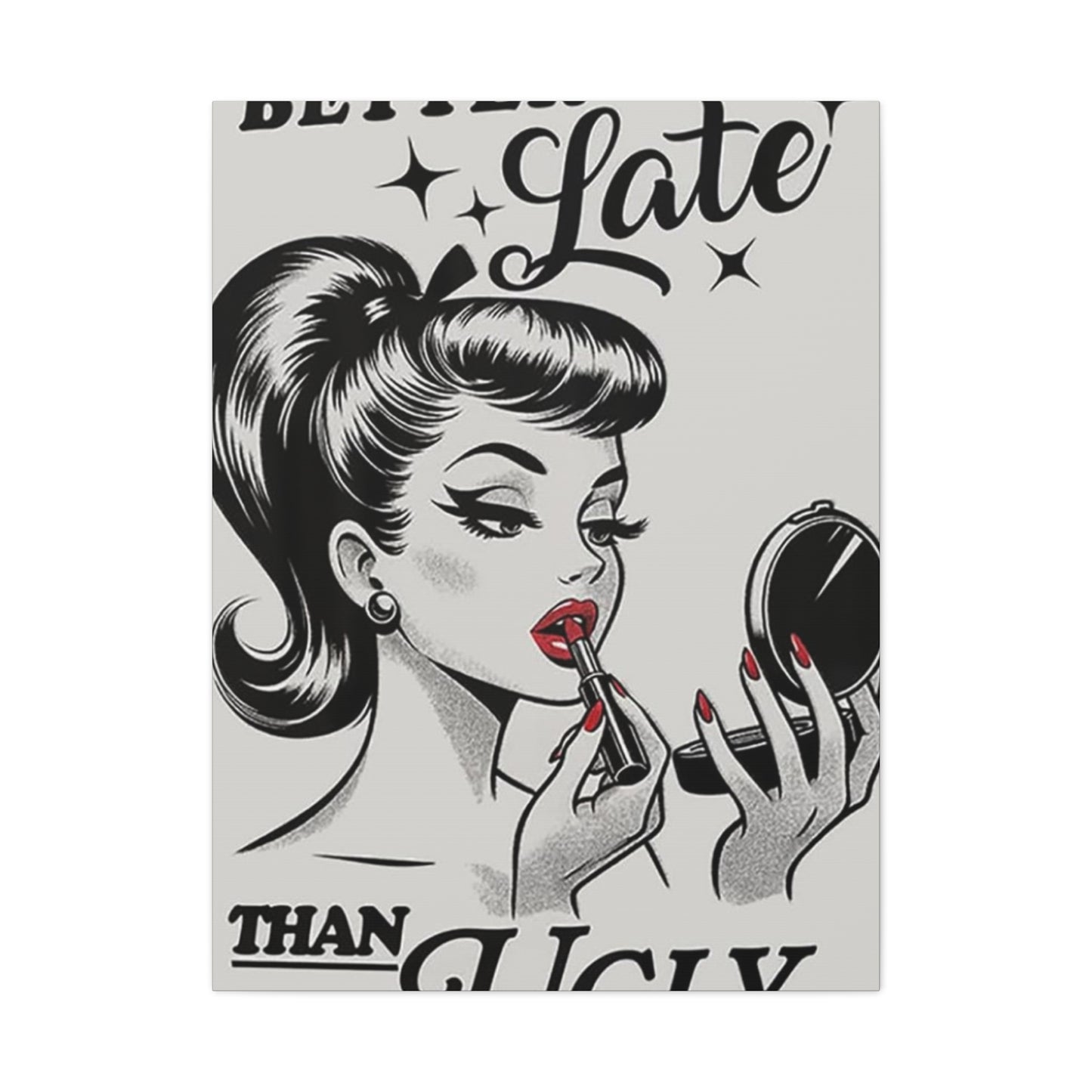 Beautiful Women Red Lips Painting Wall Art & Canvas Prints