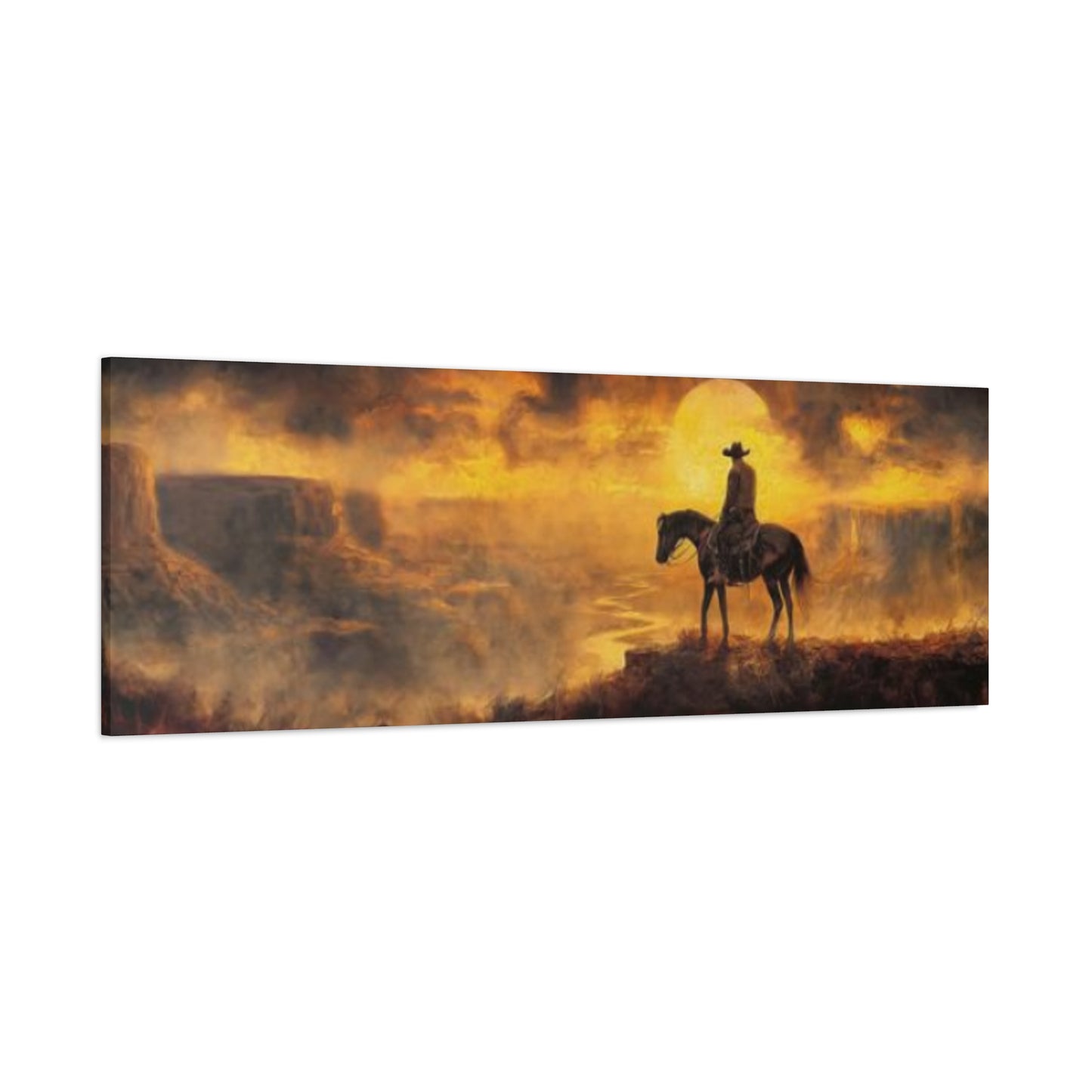 Horse Rider On Grand Canyon Wildlife Panoramas Wall Art & Canvas Prints