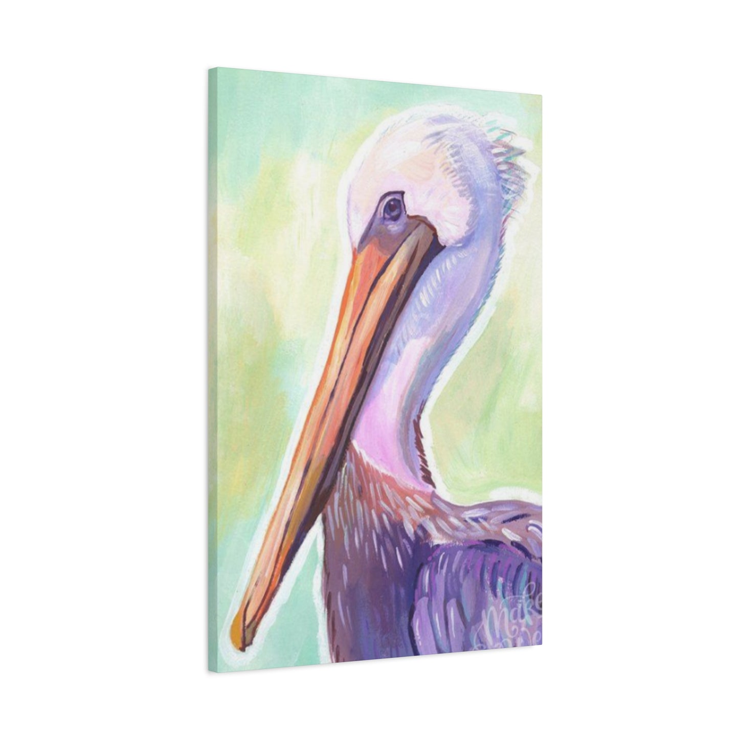 Purple Pelican Painting Wall Art & Canvas Prints