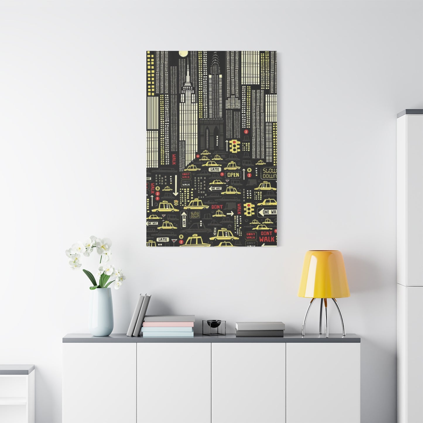 Yellow Taxi Animation New York City Wall Art & Canvas Prints