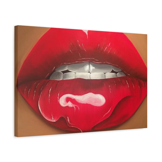 Dark Red Lips Wall Art & Canvas Prints