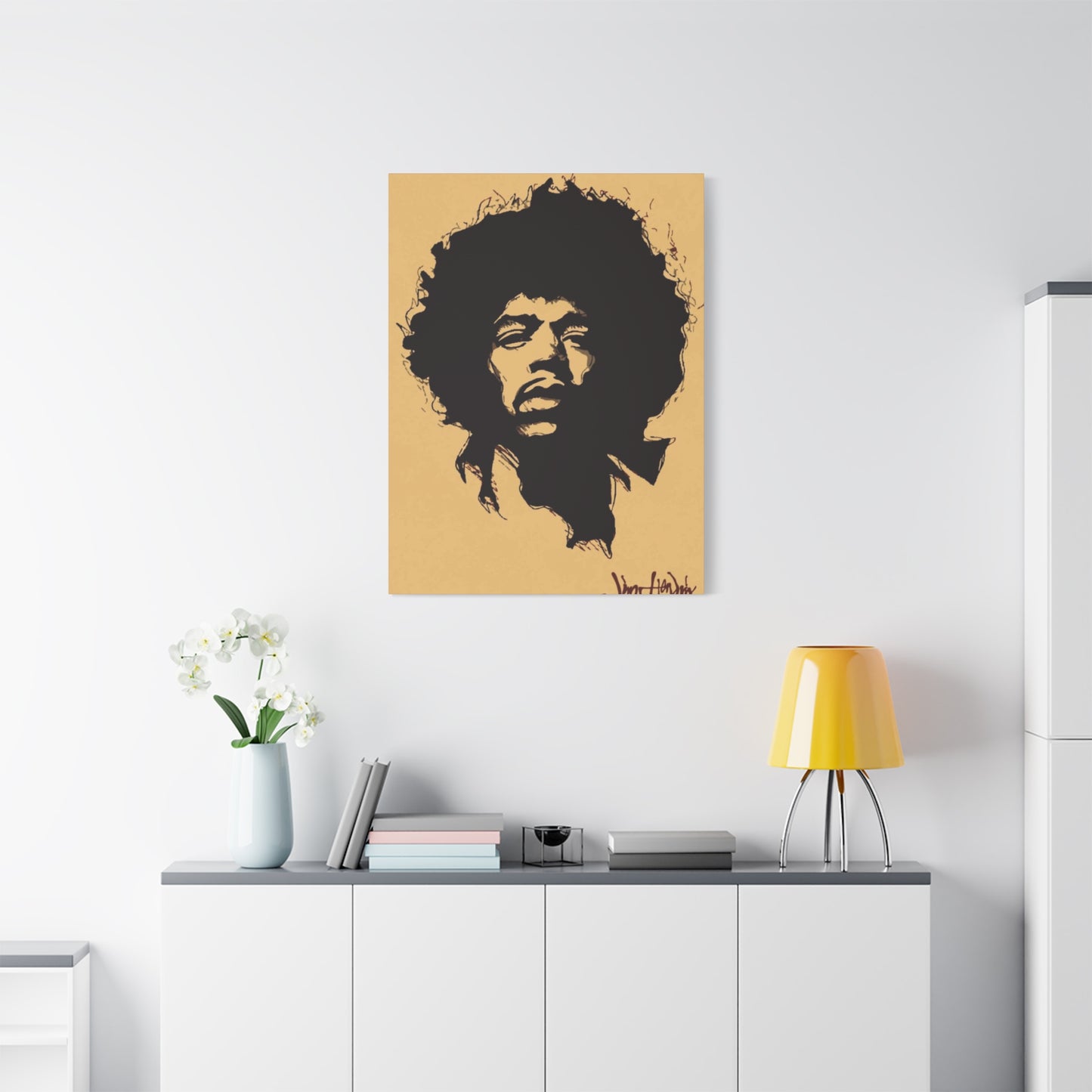 Jimi Hendrix Brown Poster Wall Art & Canvas Prints