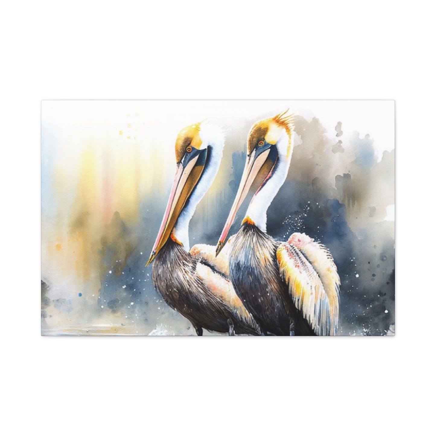 Pelican Colorful Couple Painting Wall Art & Canvas Prints