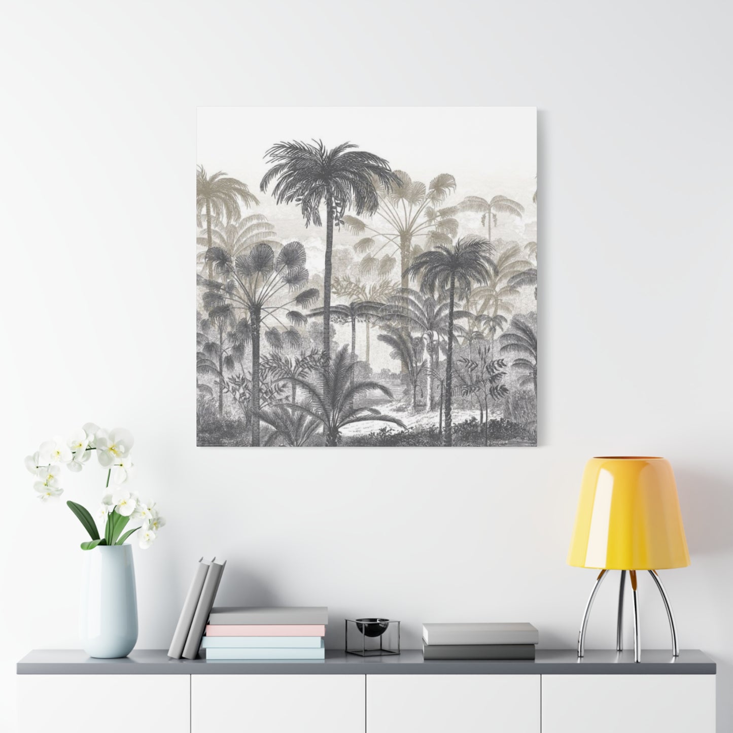 Monochrome Palm Tree Painting Wall Art & Canvas Prints