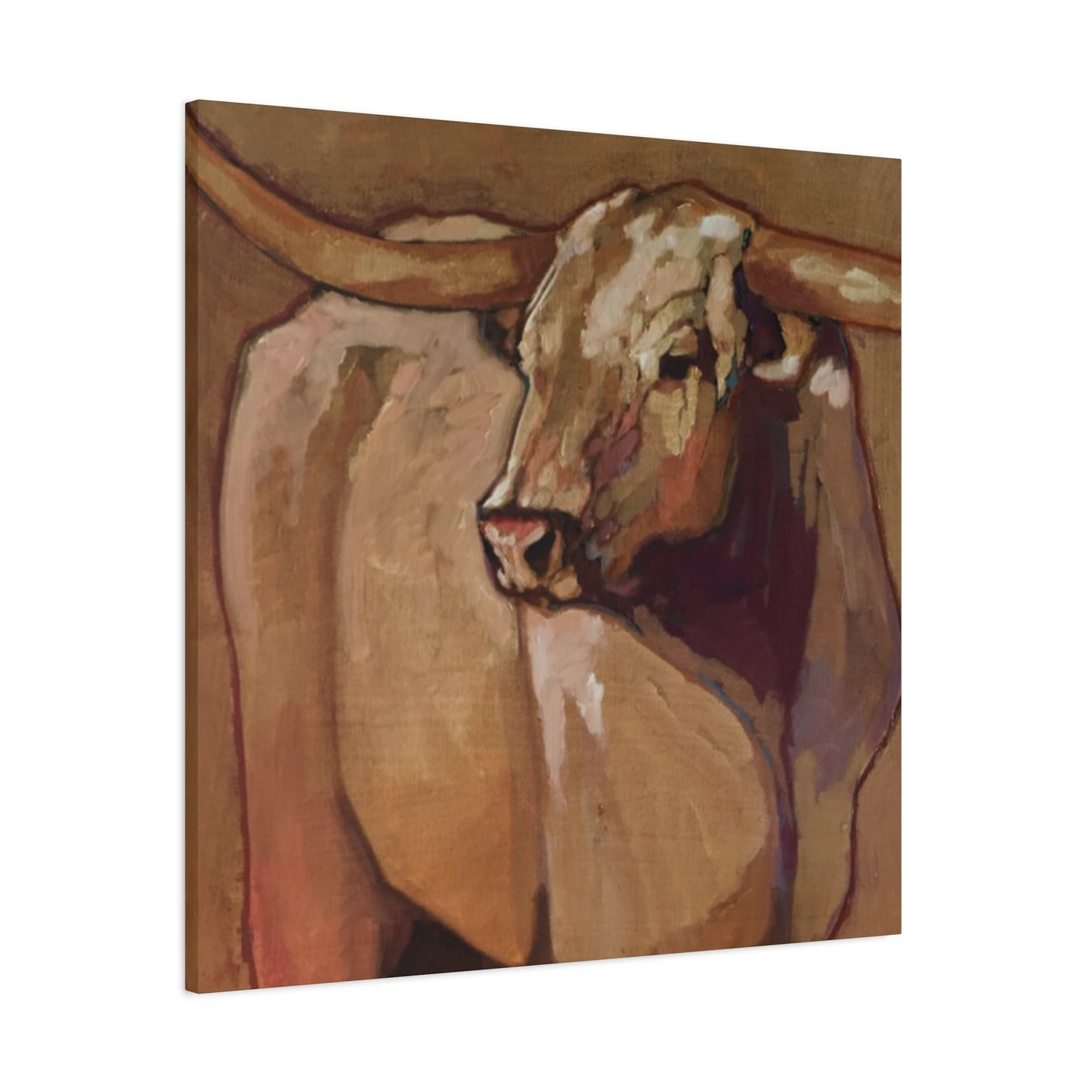 Bull Long Horn Painting Wall Art & Canvas Prints