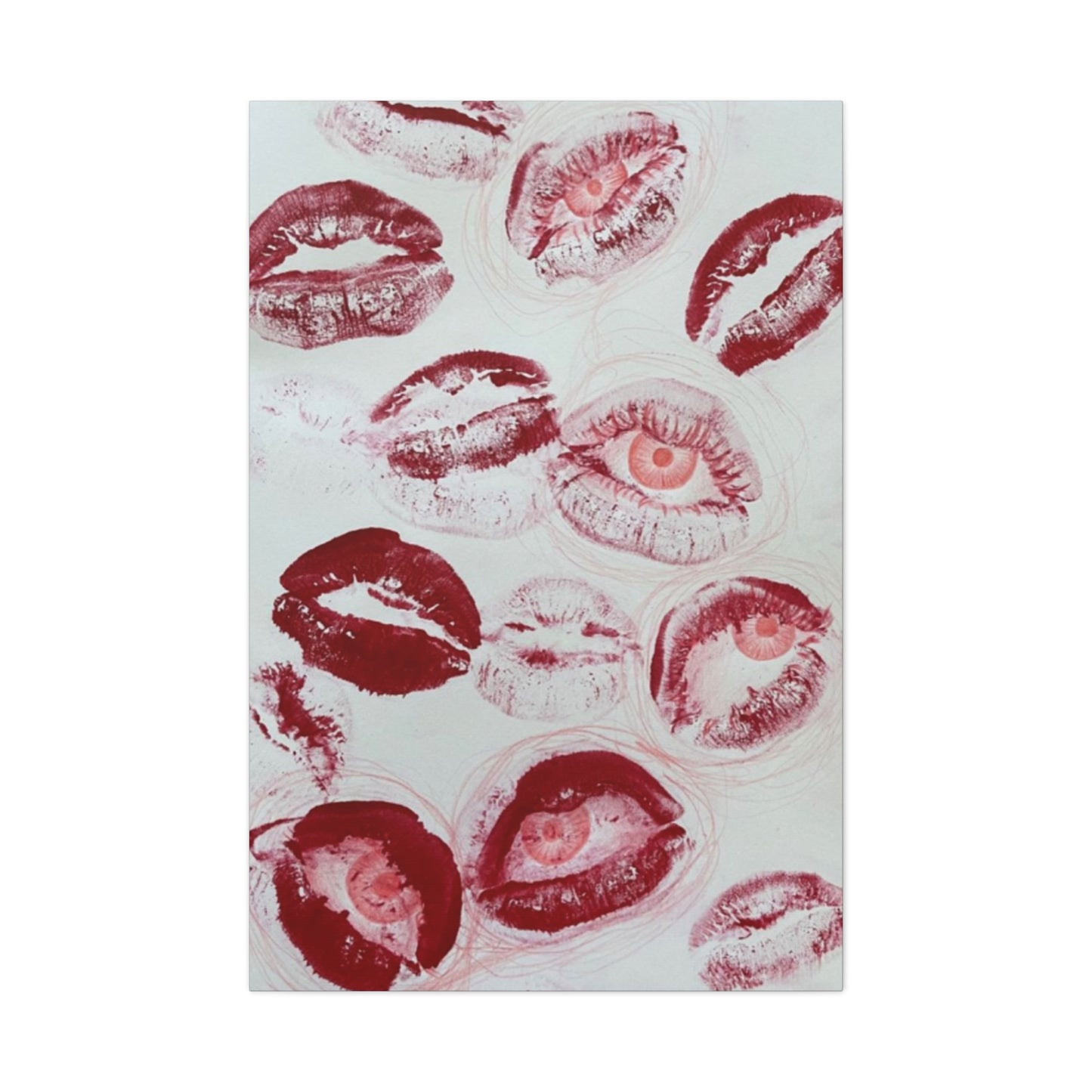 Cherry Color Lips Painting Wall Art & Canvas Prints