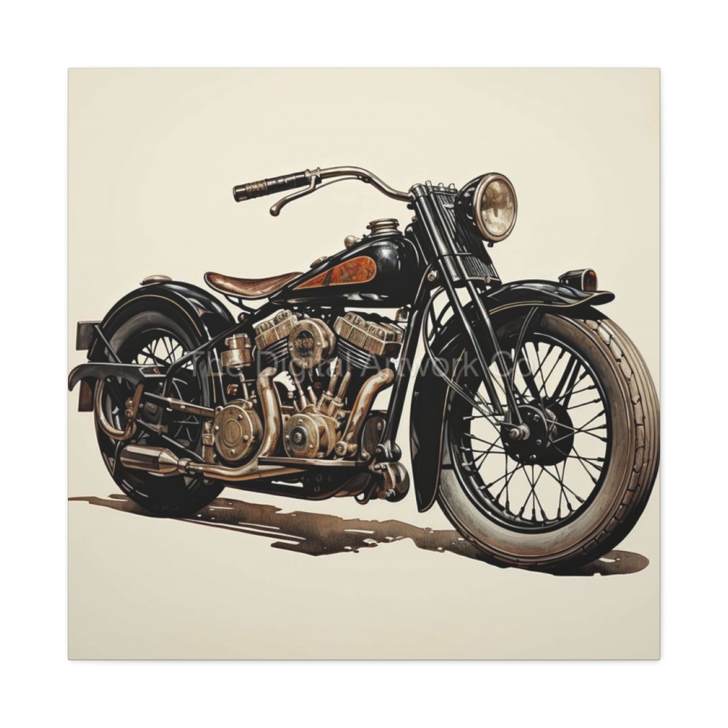 Twin Cylinder Classic Motorcycle Wall Art & Canvas Prints