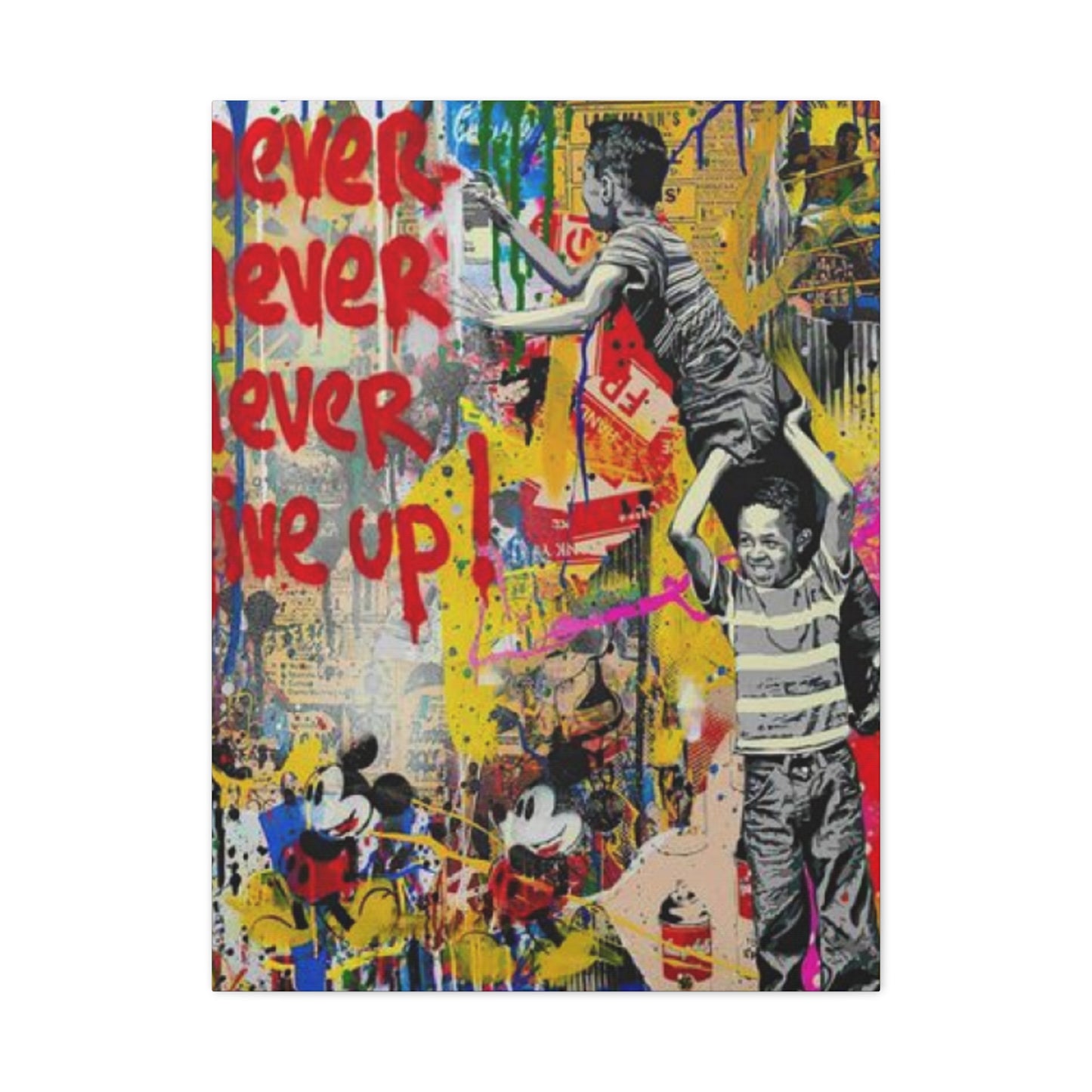 Never Give Up Modernism Wall Art & Canvas Prints