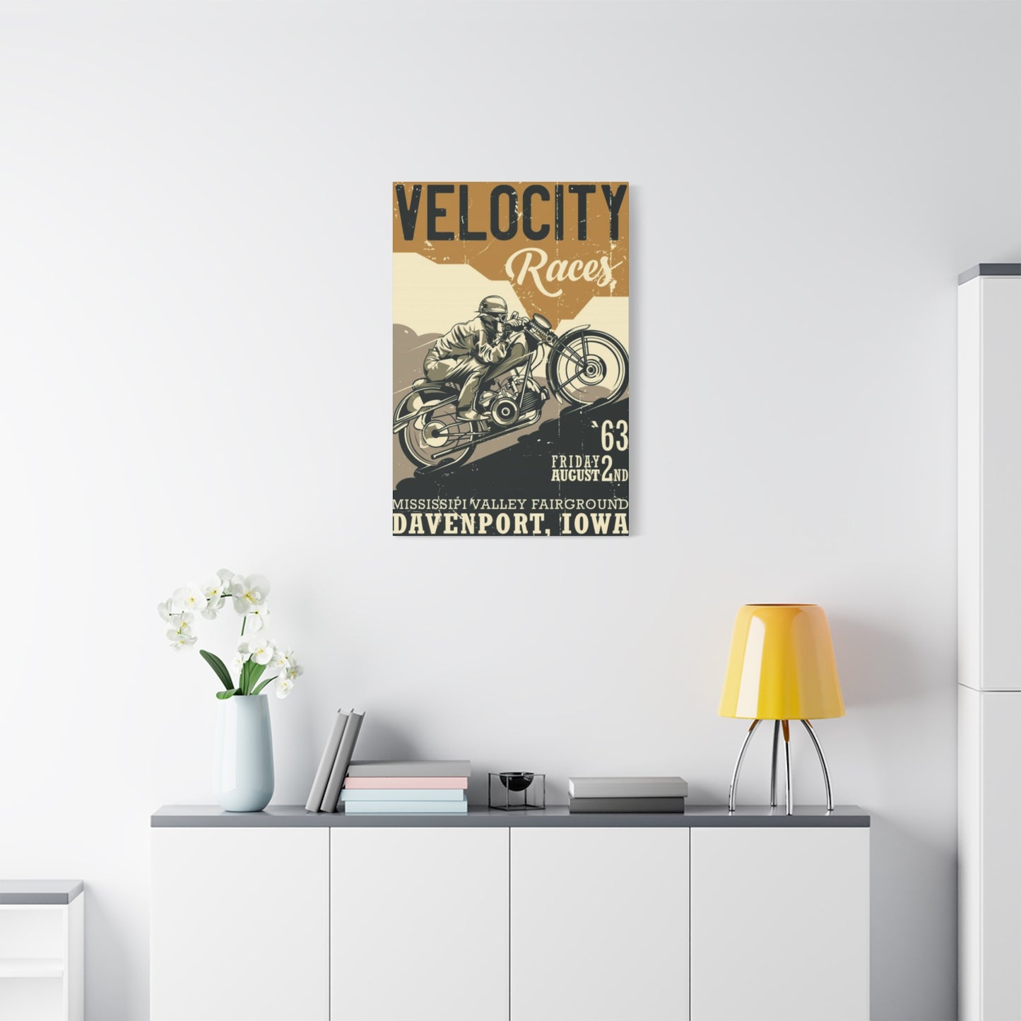 Velocity Races Motorcycle Wall Art & Canvas Prints