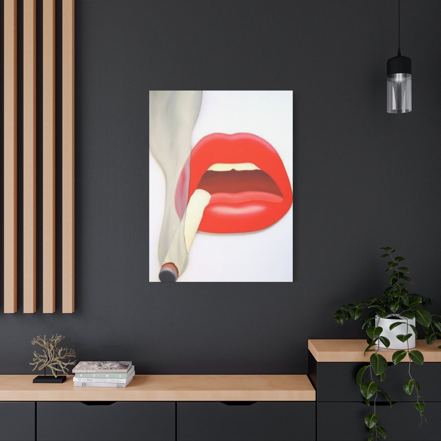 Smoking Lips Painting Wall Art & Canvas Prints