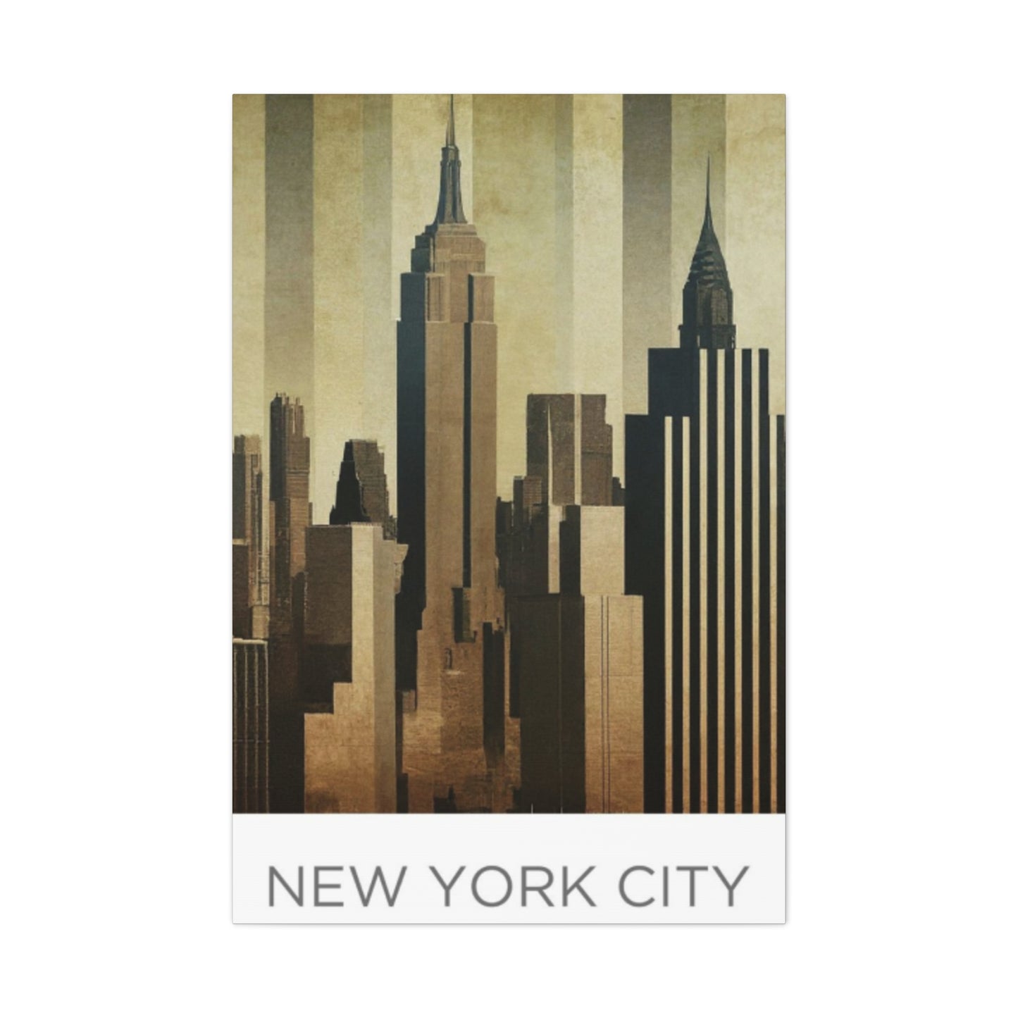 Sepia Tone City Skyline NYC Skyline Wall Art & Canvas Prints