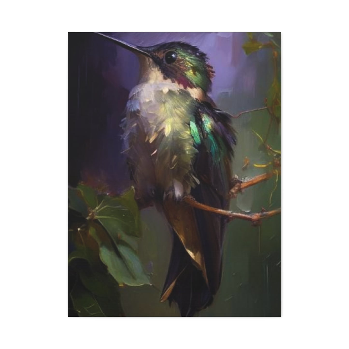 Humming Bird Closeup Painting Wall Art & Canvas Prints