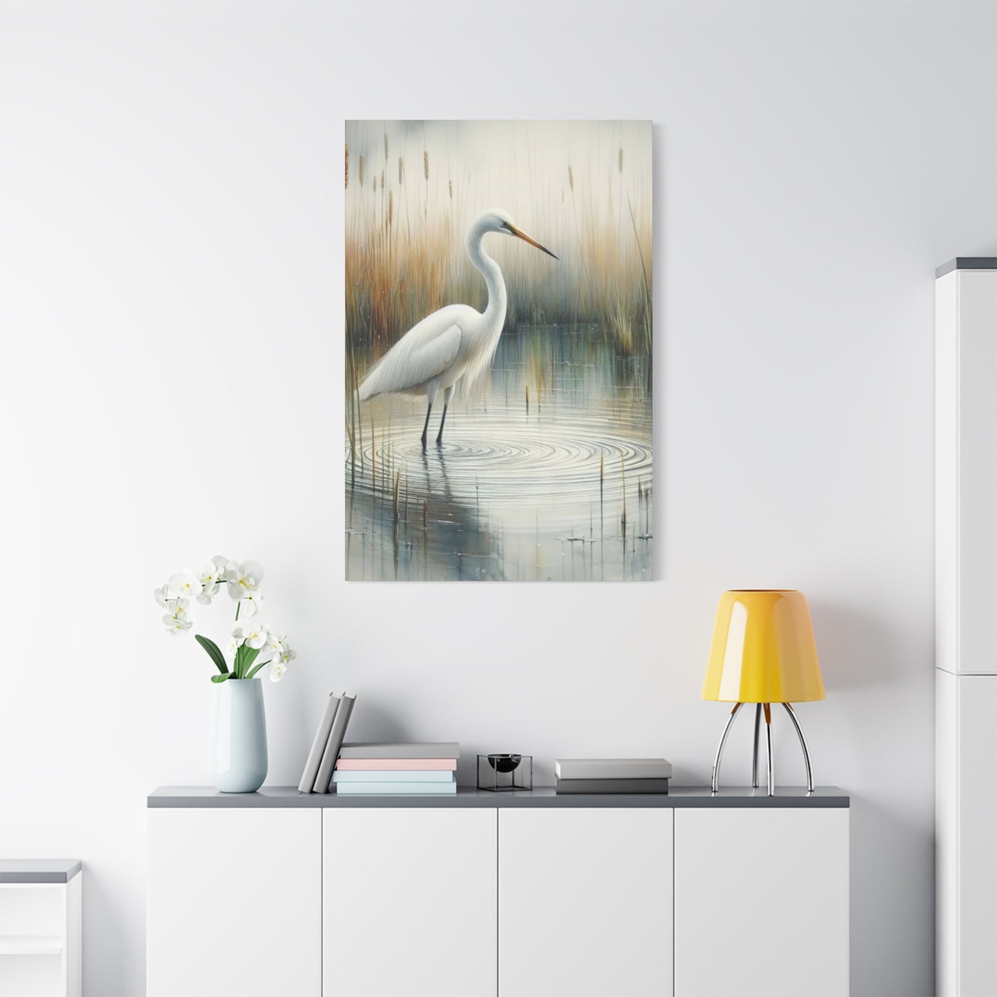 Beautiful Herons in Pond Wall Art & Canvas Prints