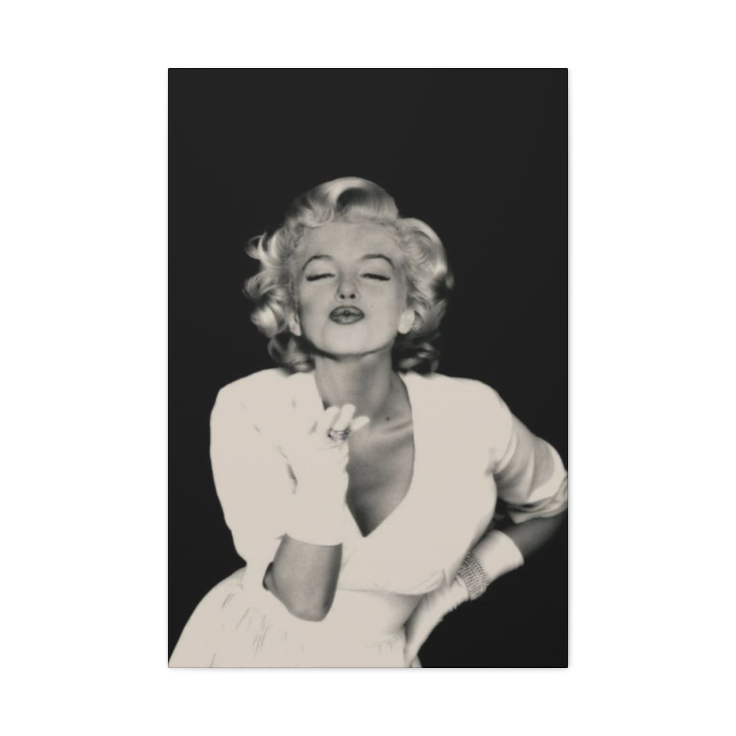 Beautiful Marilyn Monroe Flying Kiss Candid Photo Wall Art & Canvas Prints