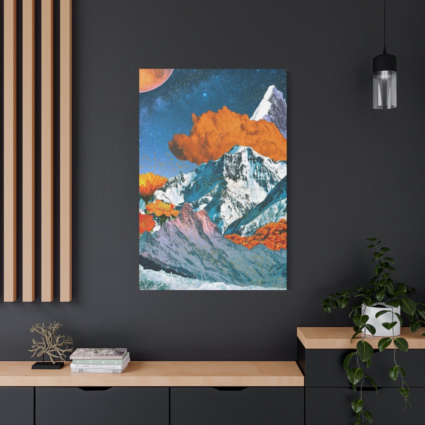 Golden Clouds In Mountain Modernism Wall Art & Canvas Prints