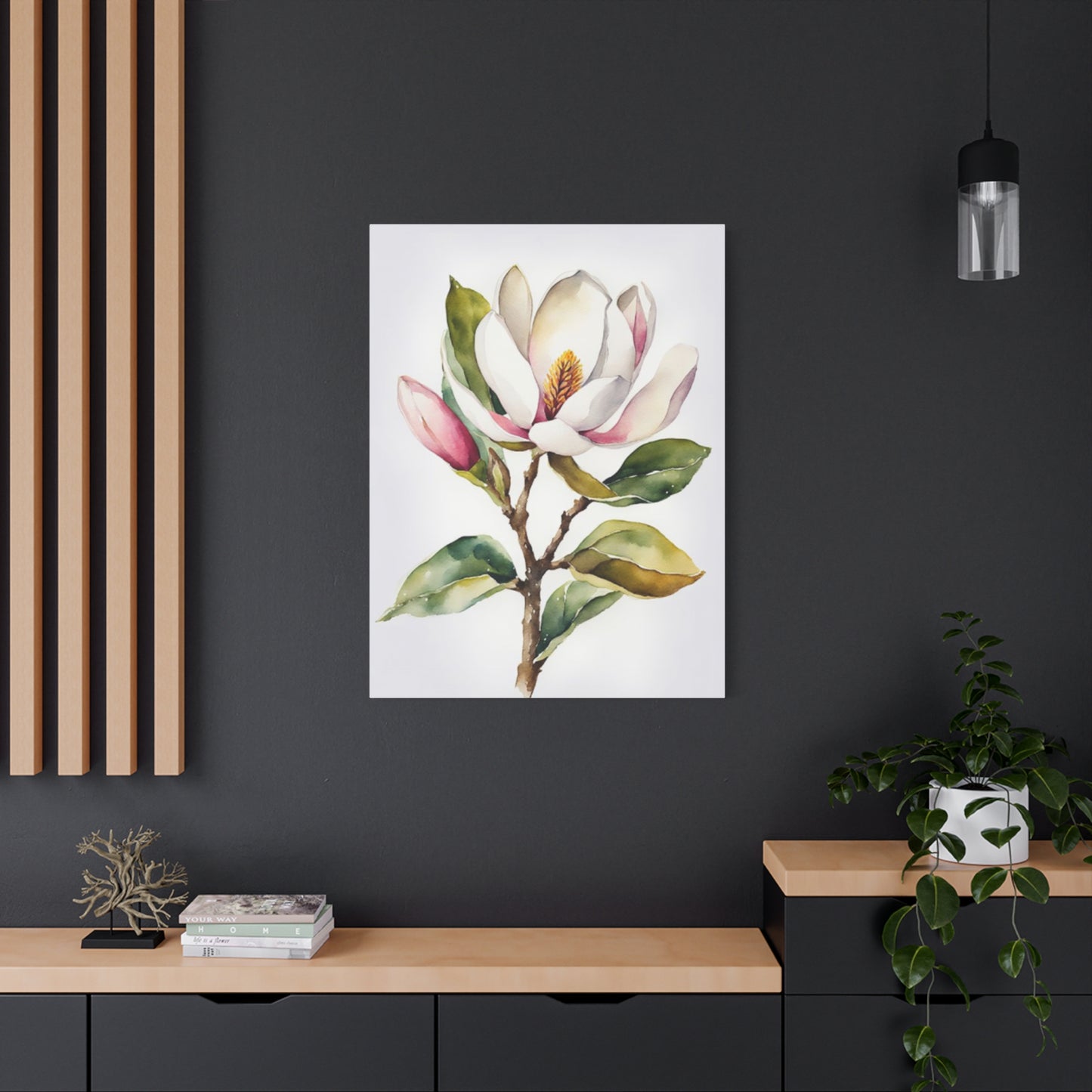 Magnolia Flower StemPainting Wall Art & Canvas Prints