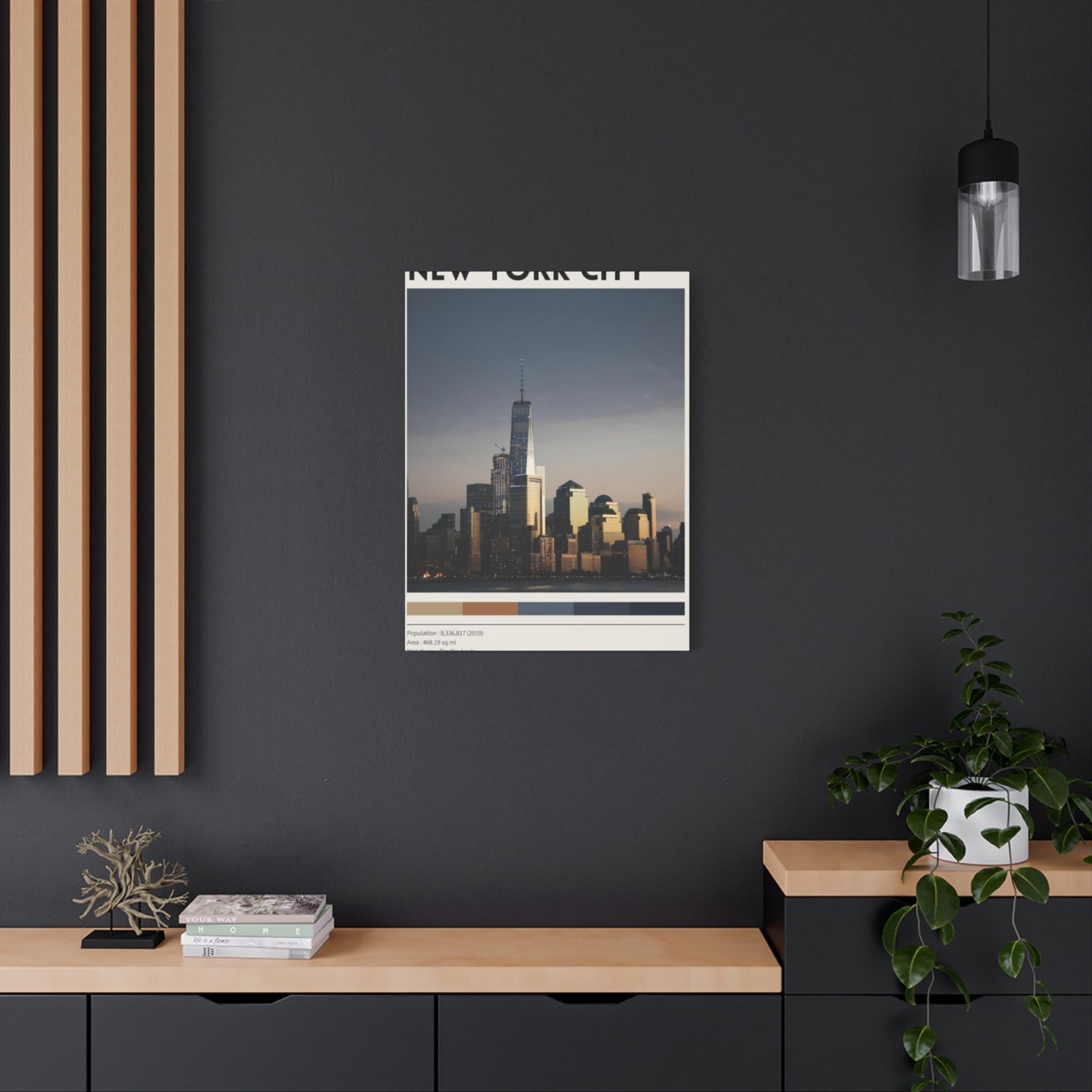 Manhattan Evening City Skyline Poster NYC Skyline Wall Art & Canvas Prints