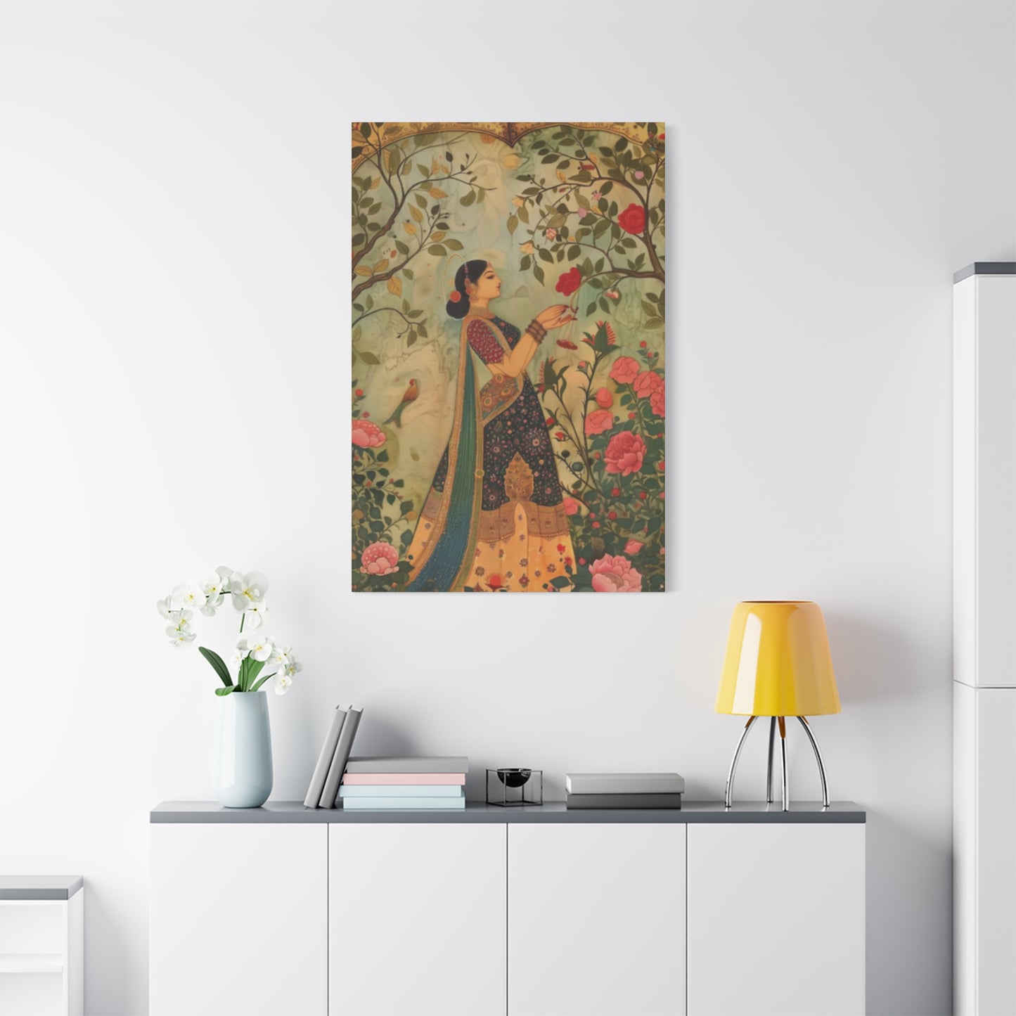 Beautiful Indian Women In Garden Wall Art & Canvas Prints