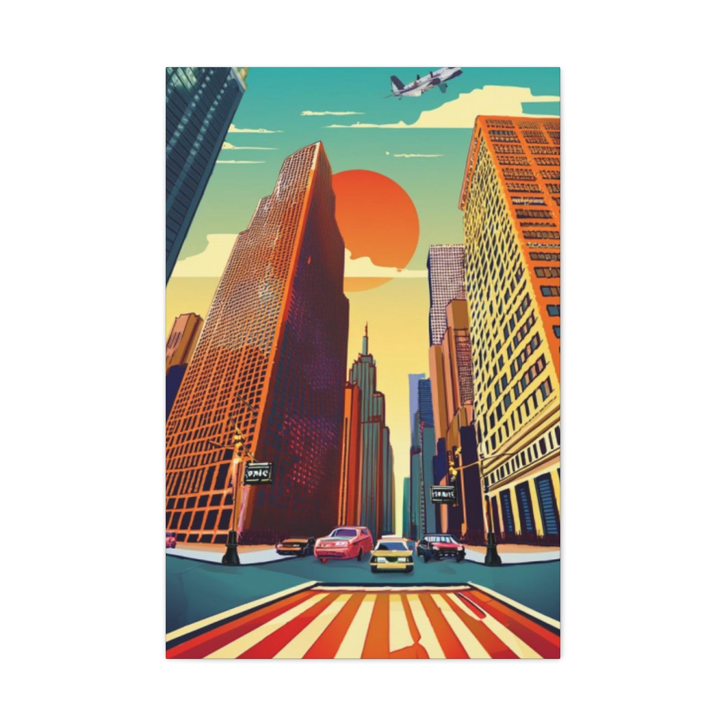 Fish Eye View Of New York Streets Poster NYC Skyline Wall Art & Canvas Prints