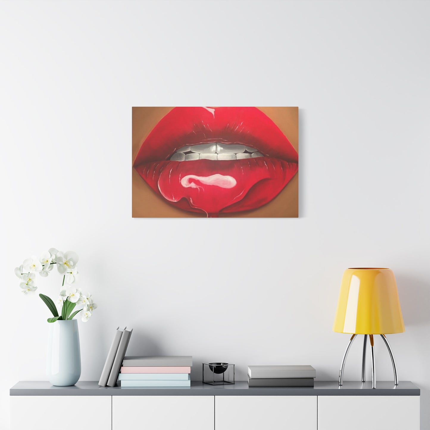 Dark Red Lips Wall Art & Canvas Prints