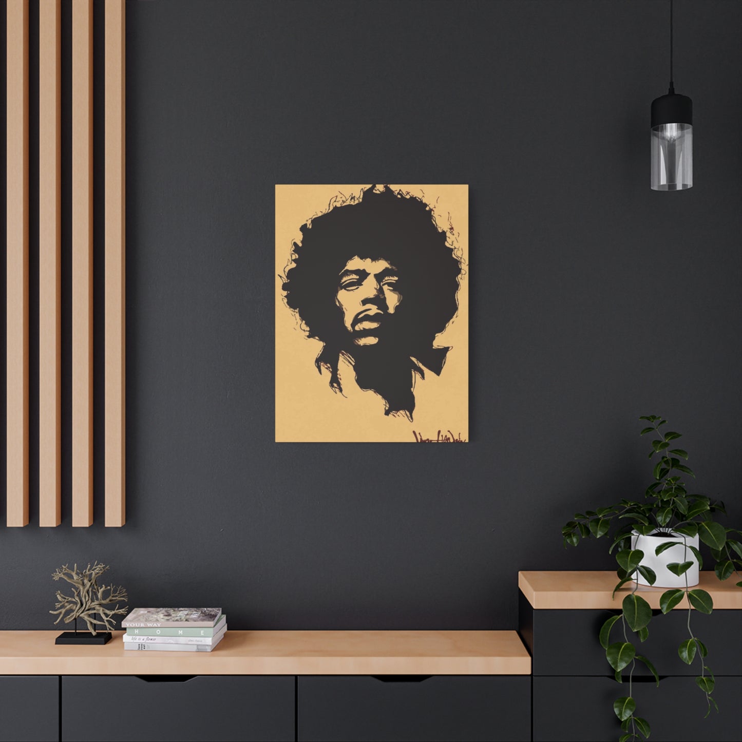 Jimi Hendrix Brown Poster Wall Art & Canvas Prints