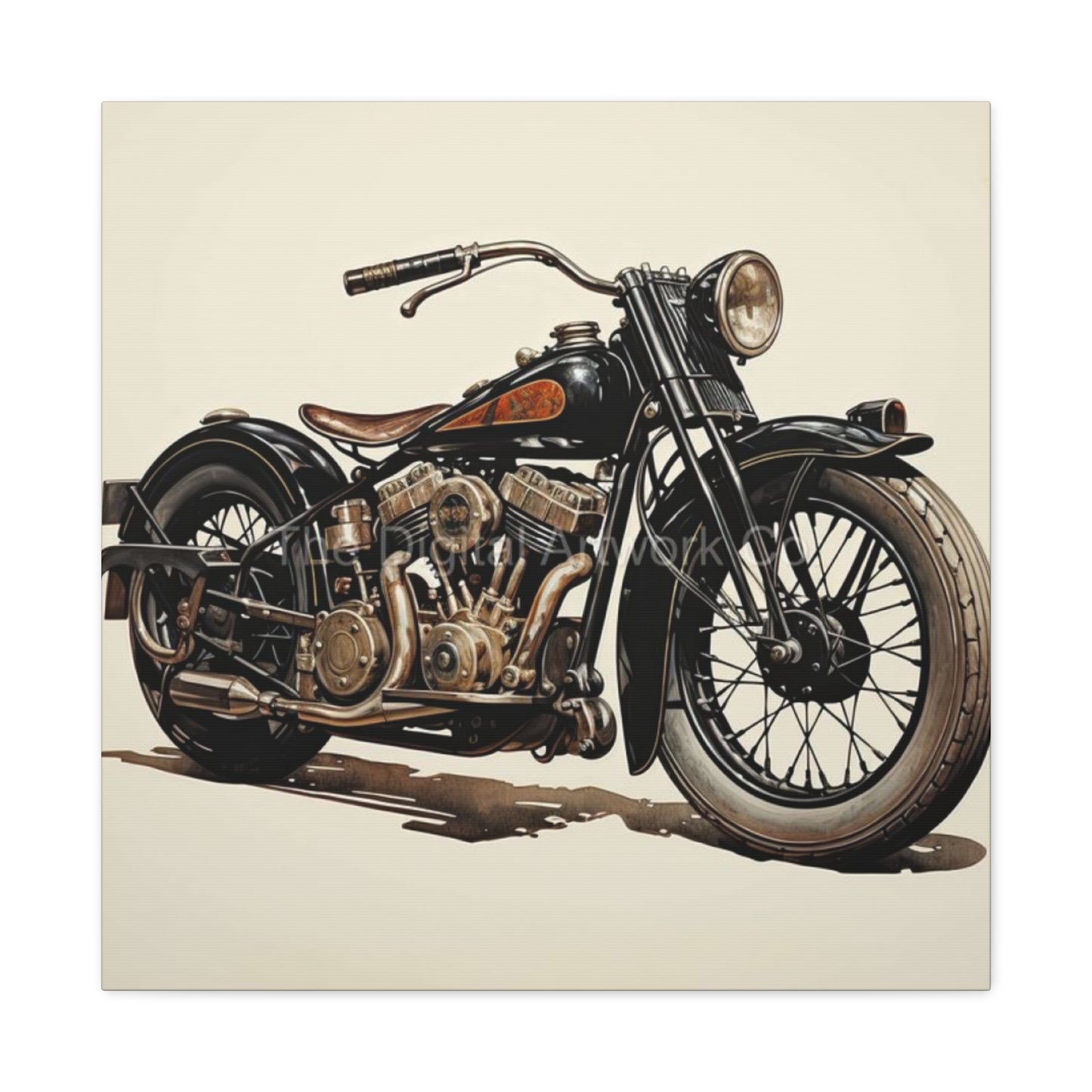 Twin Cylinder Classic Motorcycle Wall Art & Canvas Prints