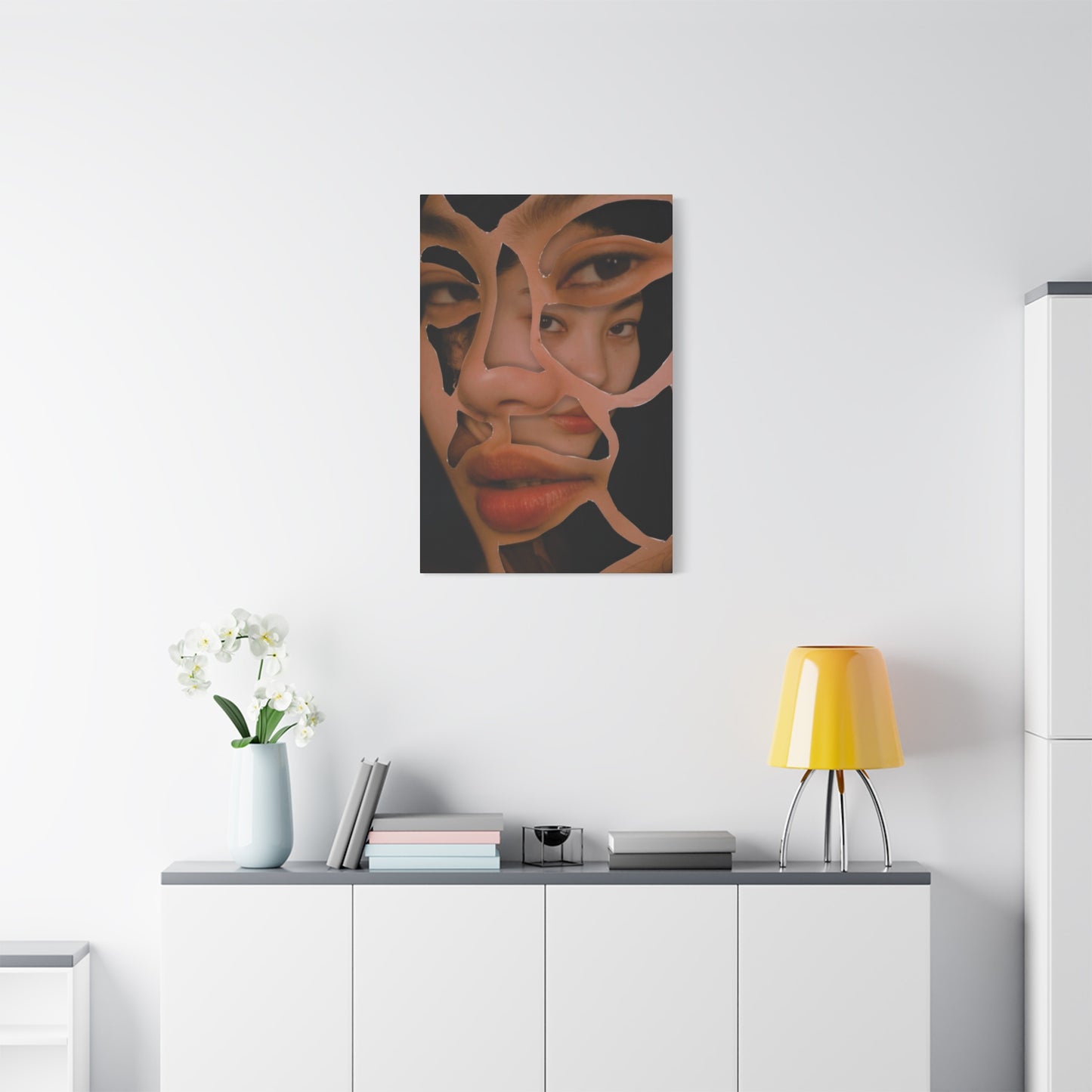 Face In A Face Painting Mixed Media Wall Art & Canvas Prints