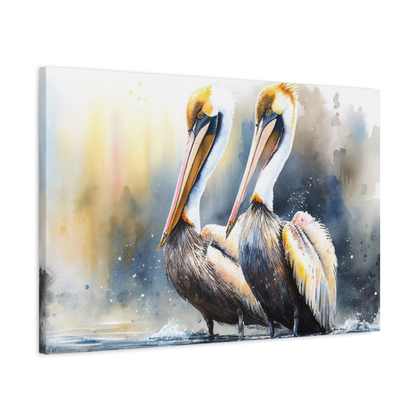 Pelican Colorful Couple Painting Wall Art & Canvas Prints