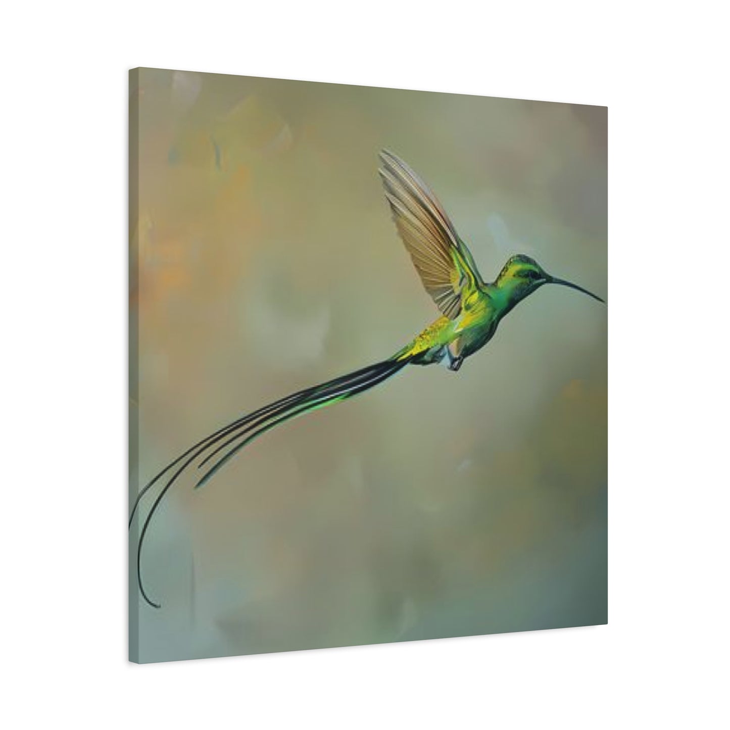 Long Tail Humming Bird Painting Wall Art & Canvas Prints