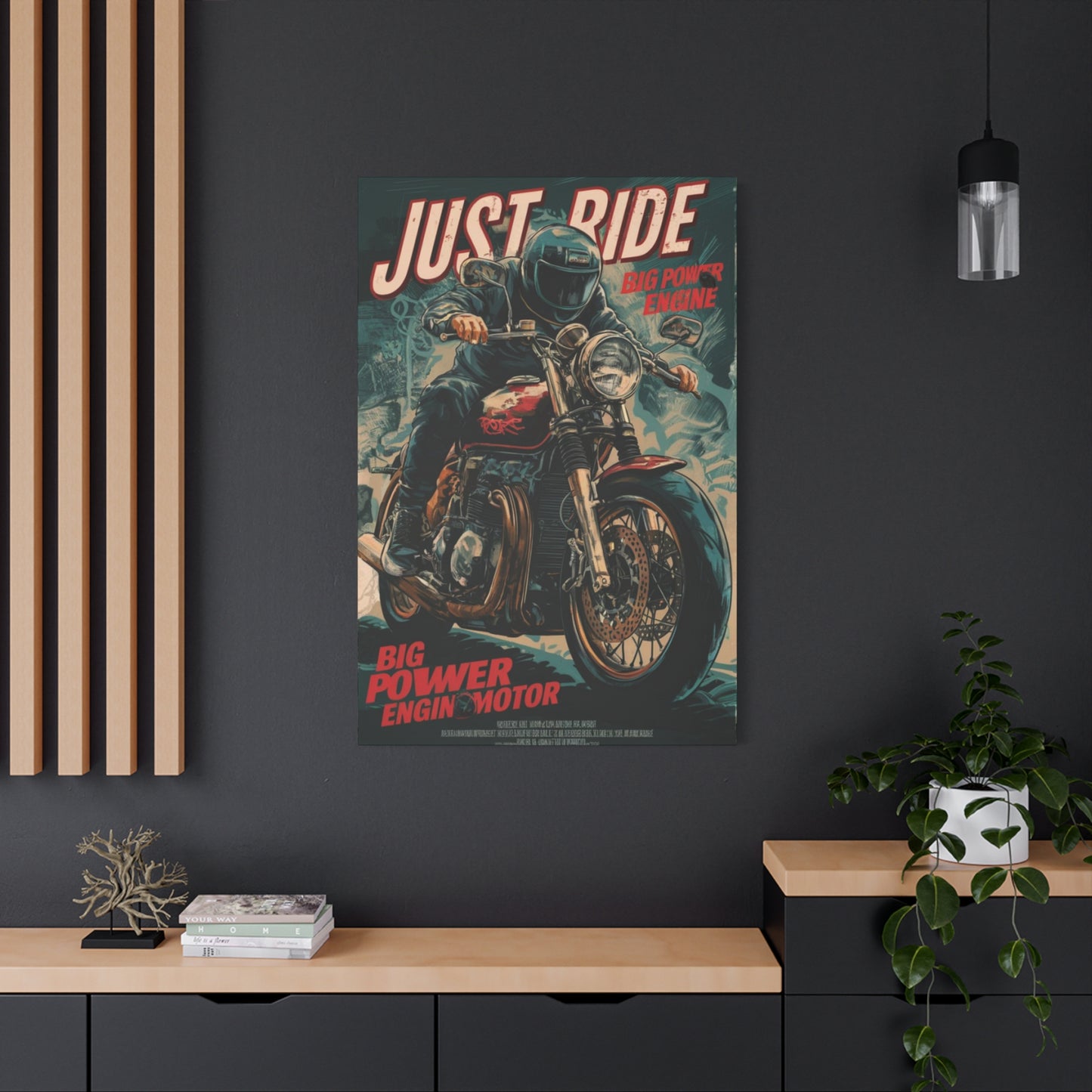 Just Rider Poster Motorcycle Wall Art & Canvas Prints