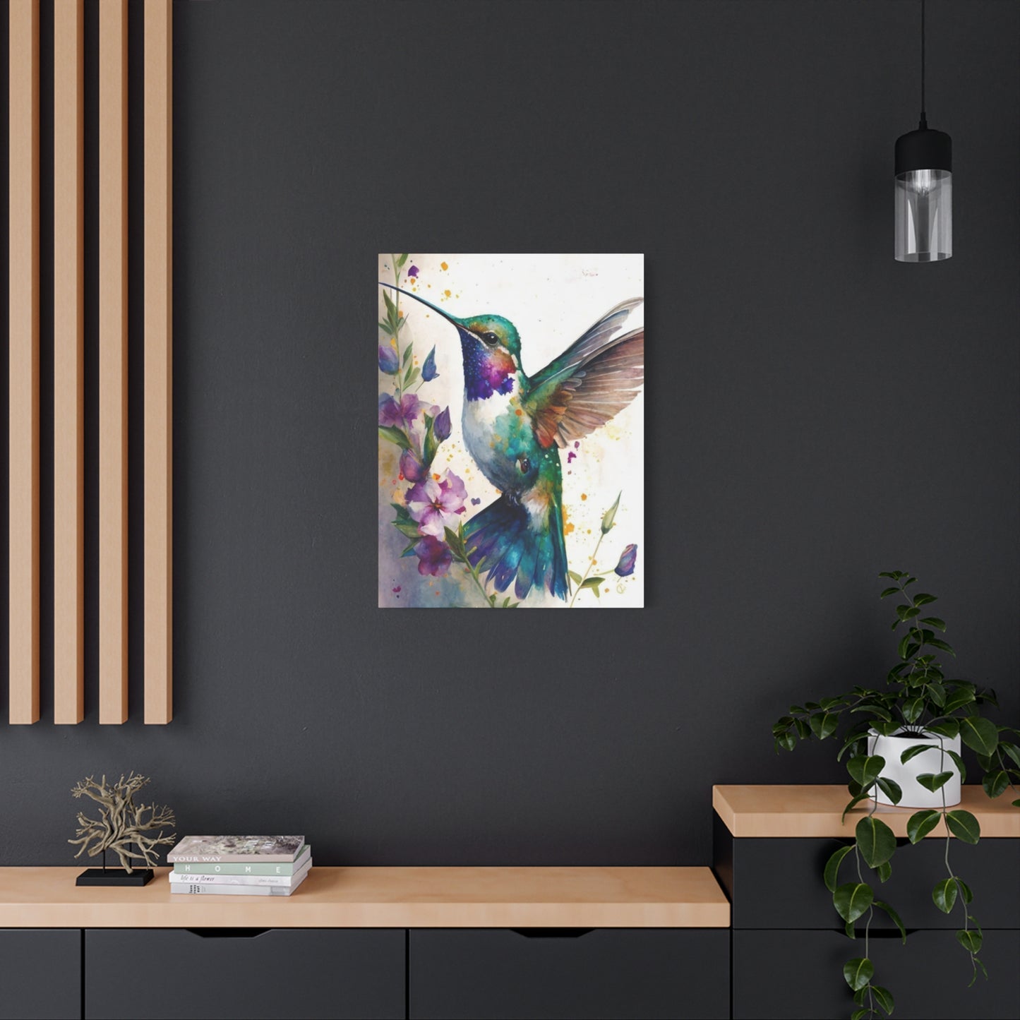 Colorful Humming Bird Painting Wall Art & Canvas Prints