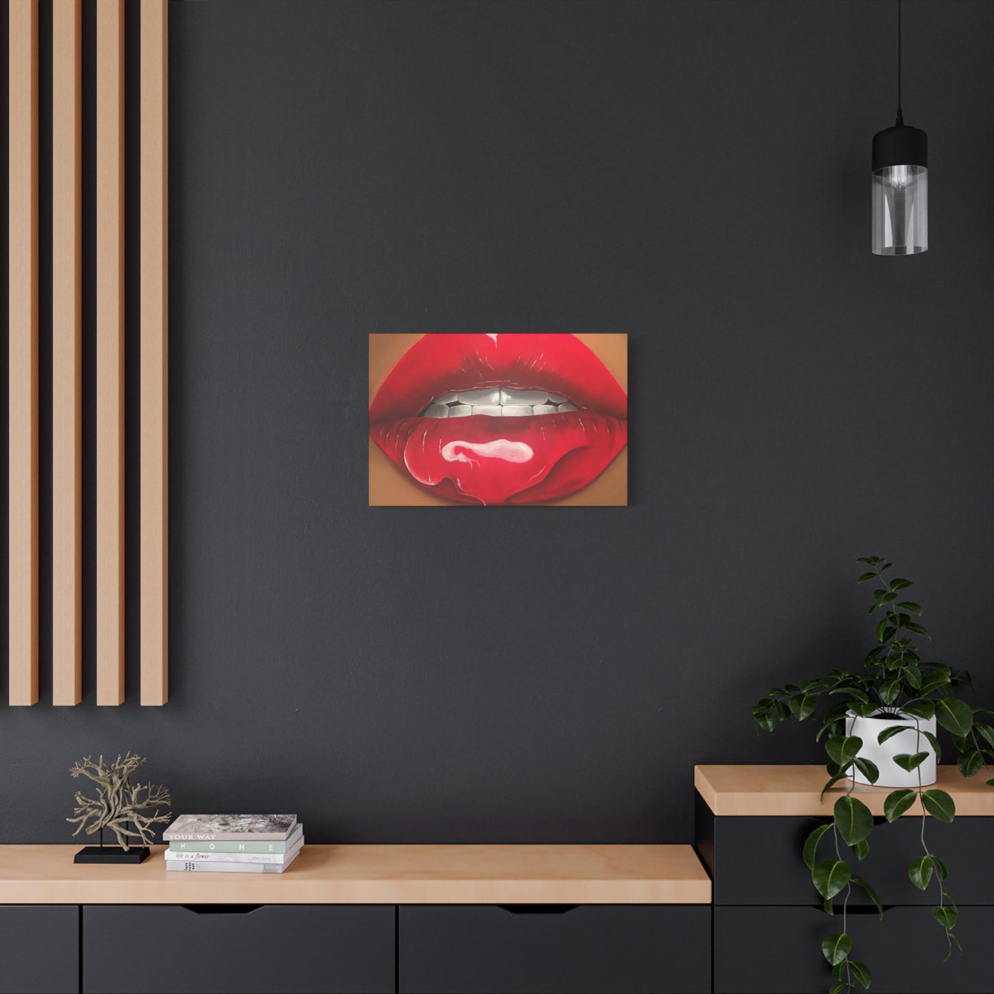 Dark Red Lips Wall Art & Canvas Prints