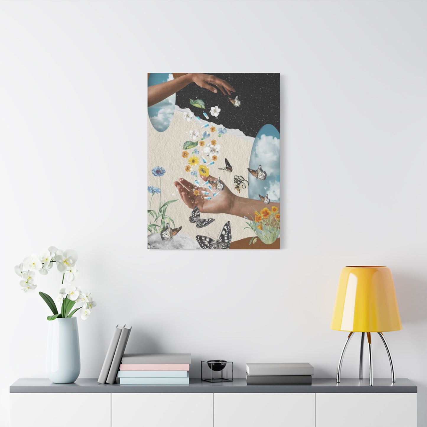 Butterfly Abstract Painting Mixed Media Wall Art & Canvas Prints