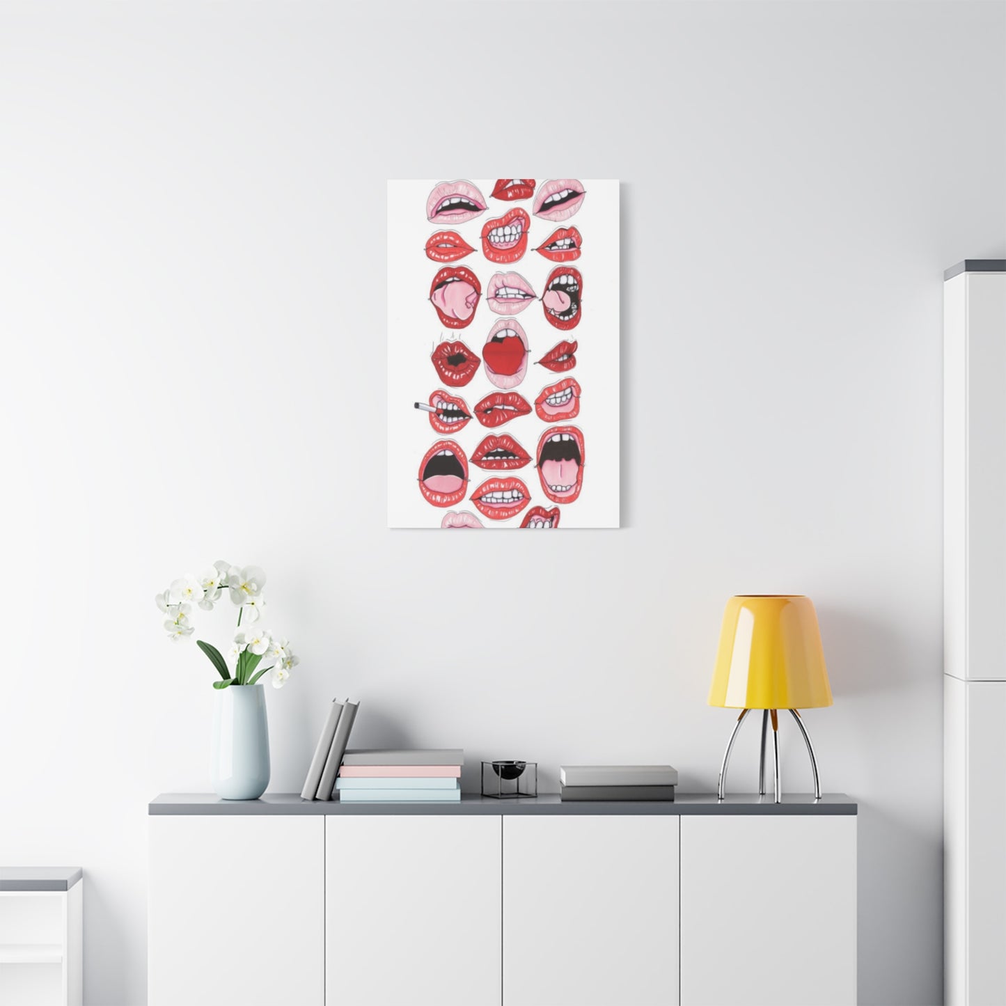 Lips Abstract Painting Wall Art & Canvas Prints