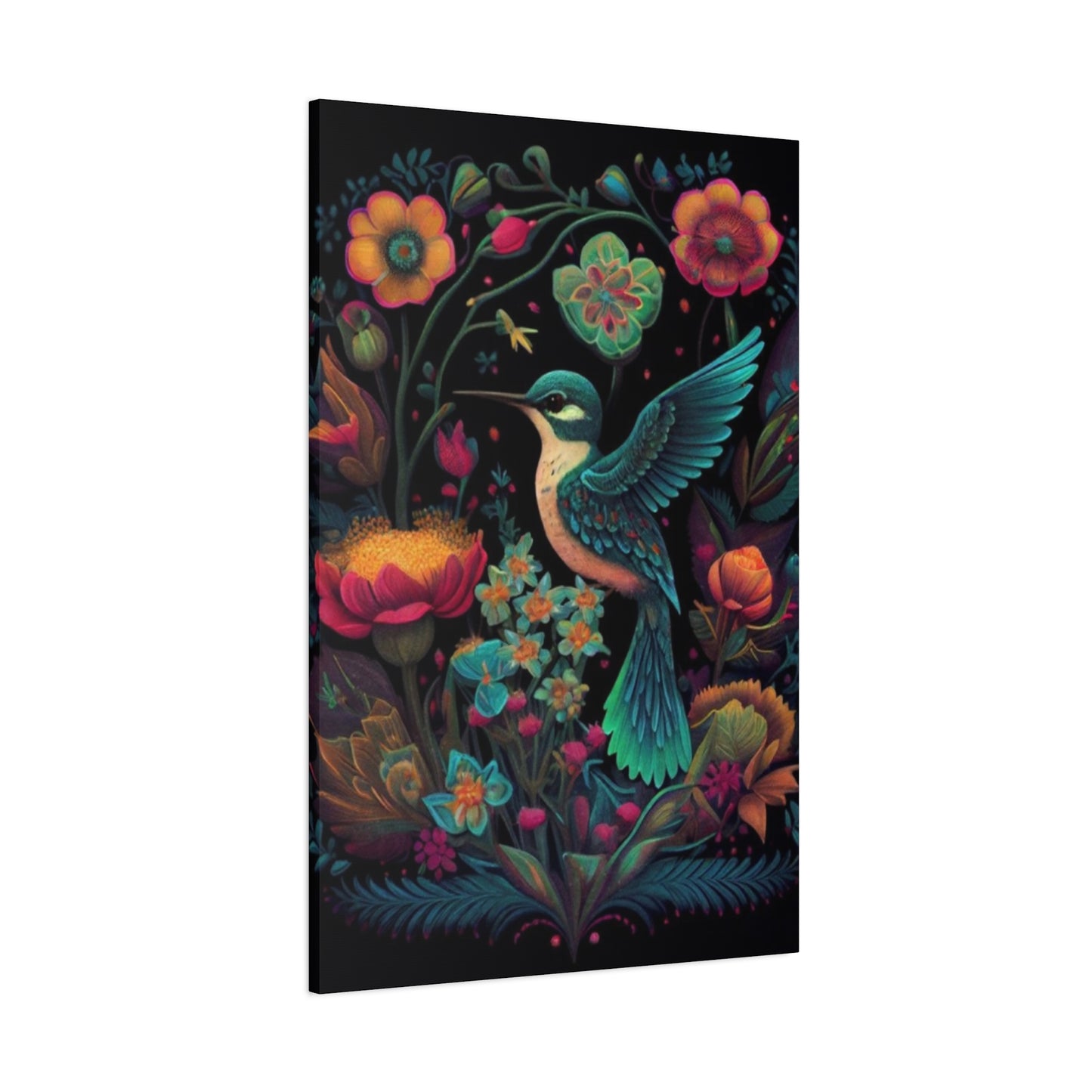 Humming Bird Closeup Painting Wall Art & Canvas Prints