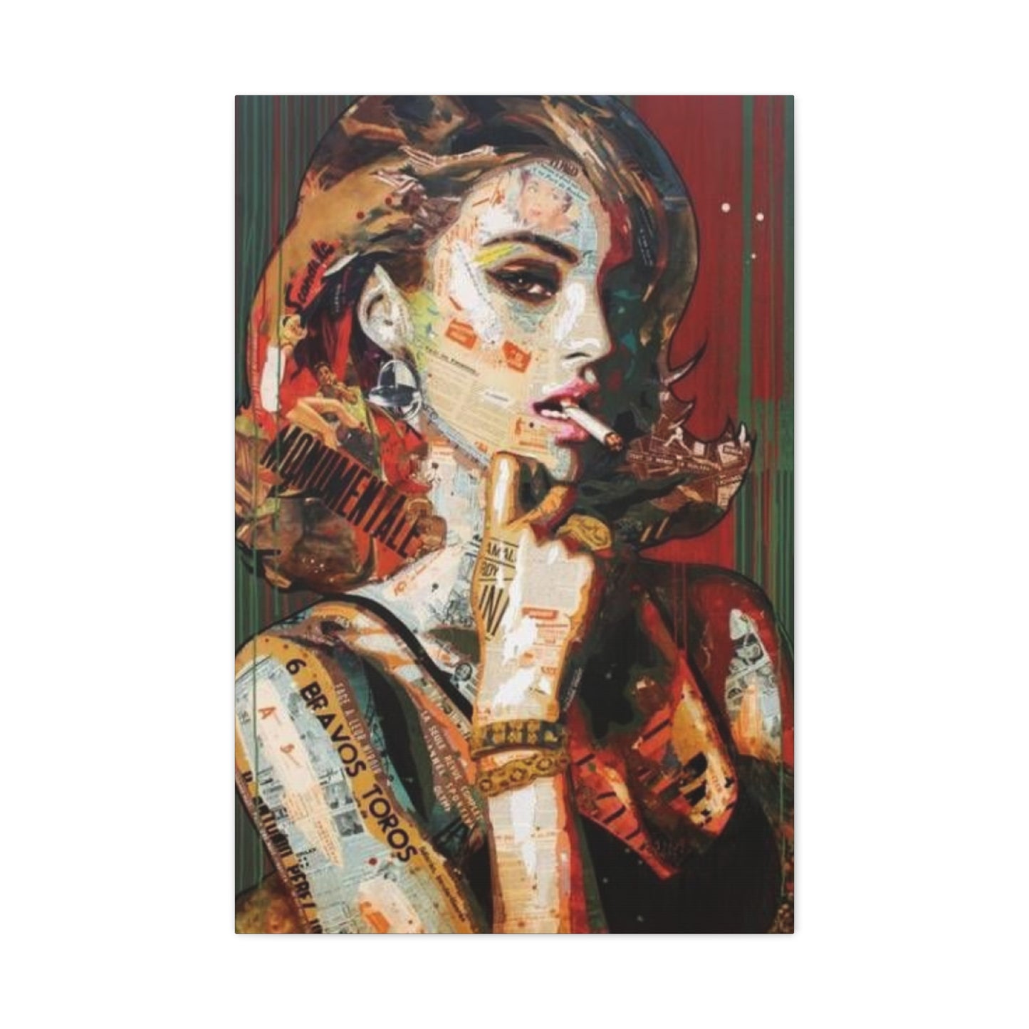 Smoking Women Mixed Media Wall Art & Canvas Prints