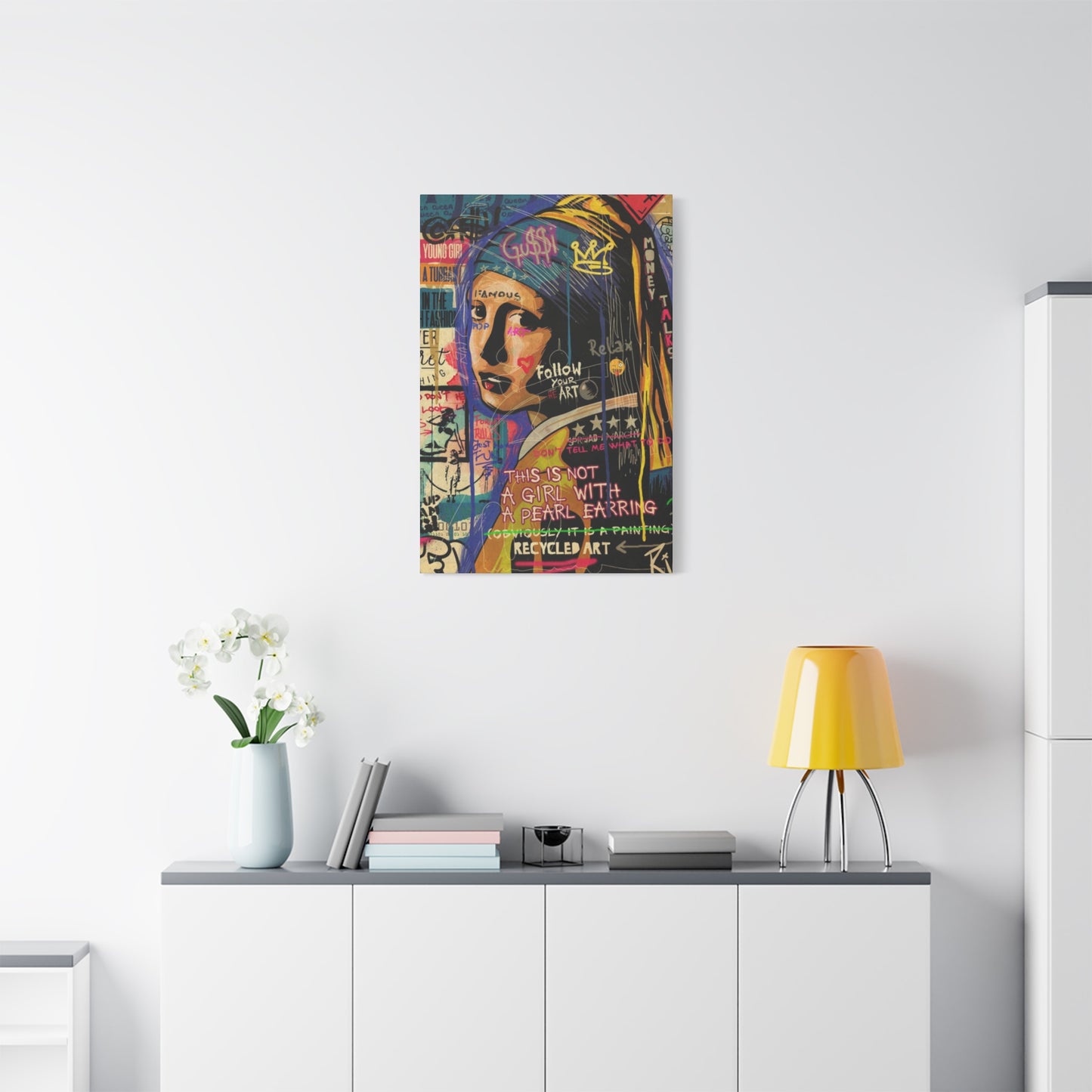 Girl Candid Abstract Painting Mixed Media Wall Art & Canvas Prints