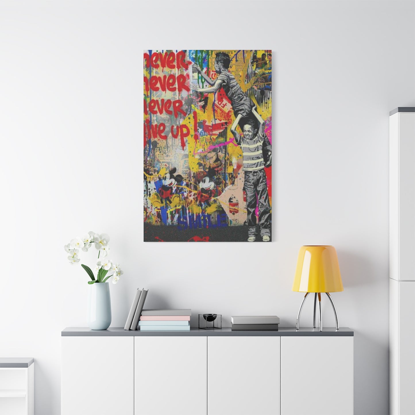 Never Give Up Modernism Wall Art & Canvas Prints