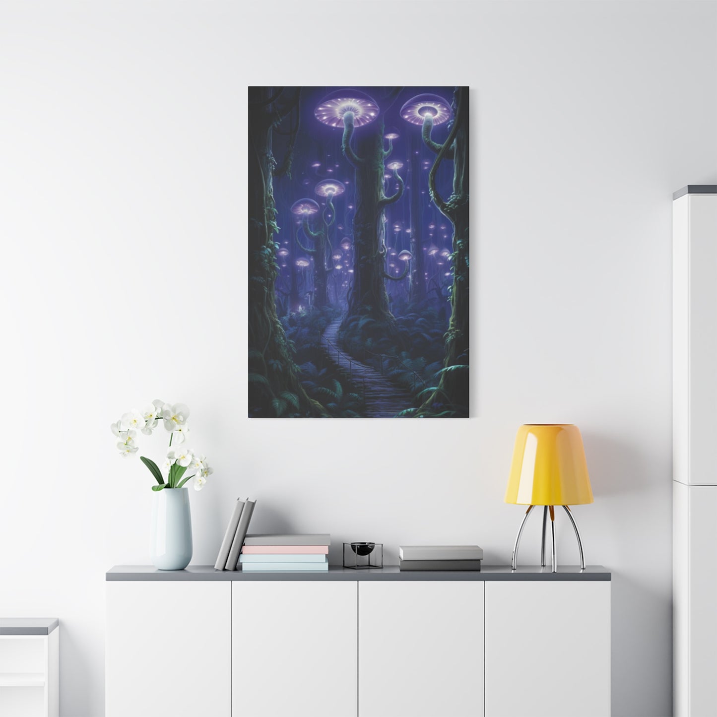 Glowing Mushroom Forest Wall Art & Canvas Prints